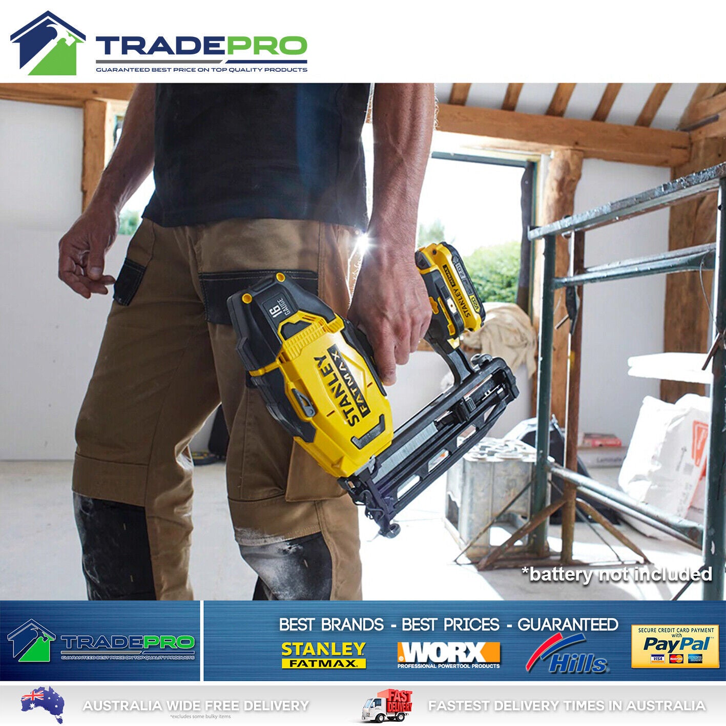 Stanley® Fatmax Nail Gun SFMCN616B Cordless 18v 16Ga Straight Finishing Nailer