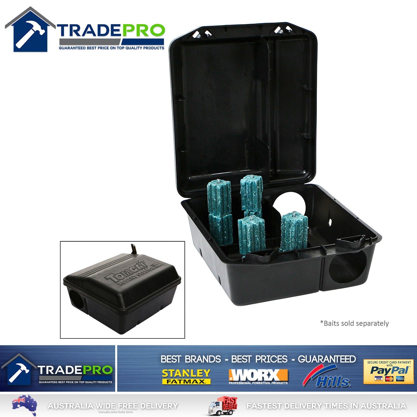 Tomcat Rat Bait Station Genuine PRO GRADE USA Lockable Tamper Weather Proof Trap