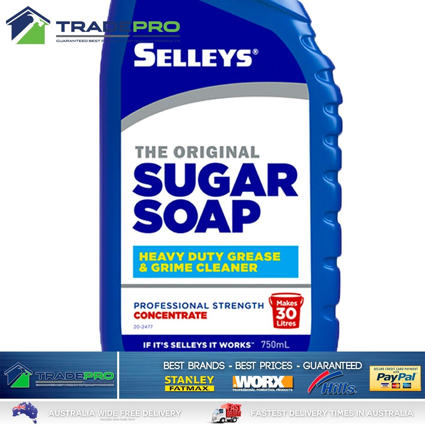 Sugar Soap Selleys 750ml PRO strength Concentrate Paint Grime Prep Cleaner