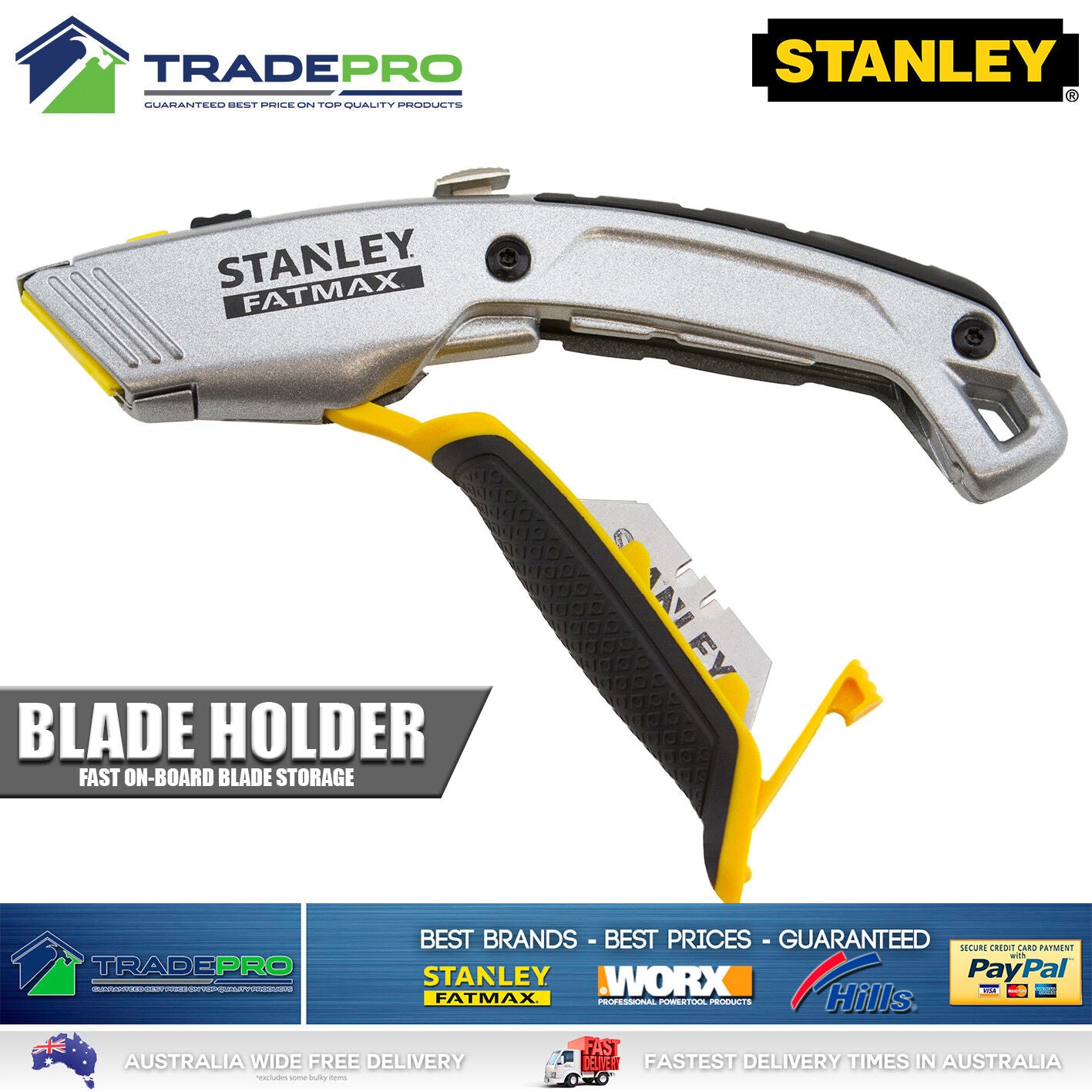 Stanley Knife Fatmax PRO Twin Blade Retractable Utility with 4 Blades