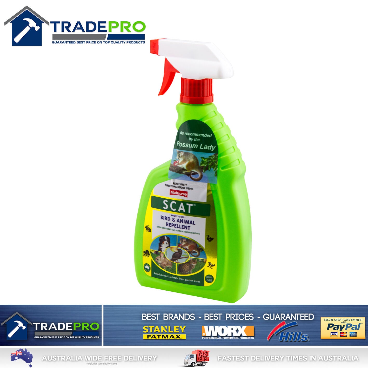 Scat Bird And Animal Repellent 750ml RTU Dog Cat Possum Vermin Deterrent PetSafe