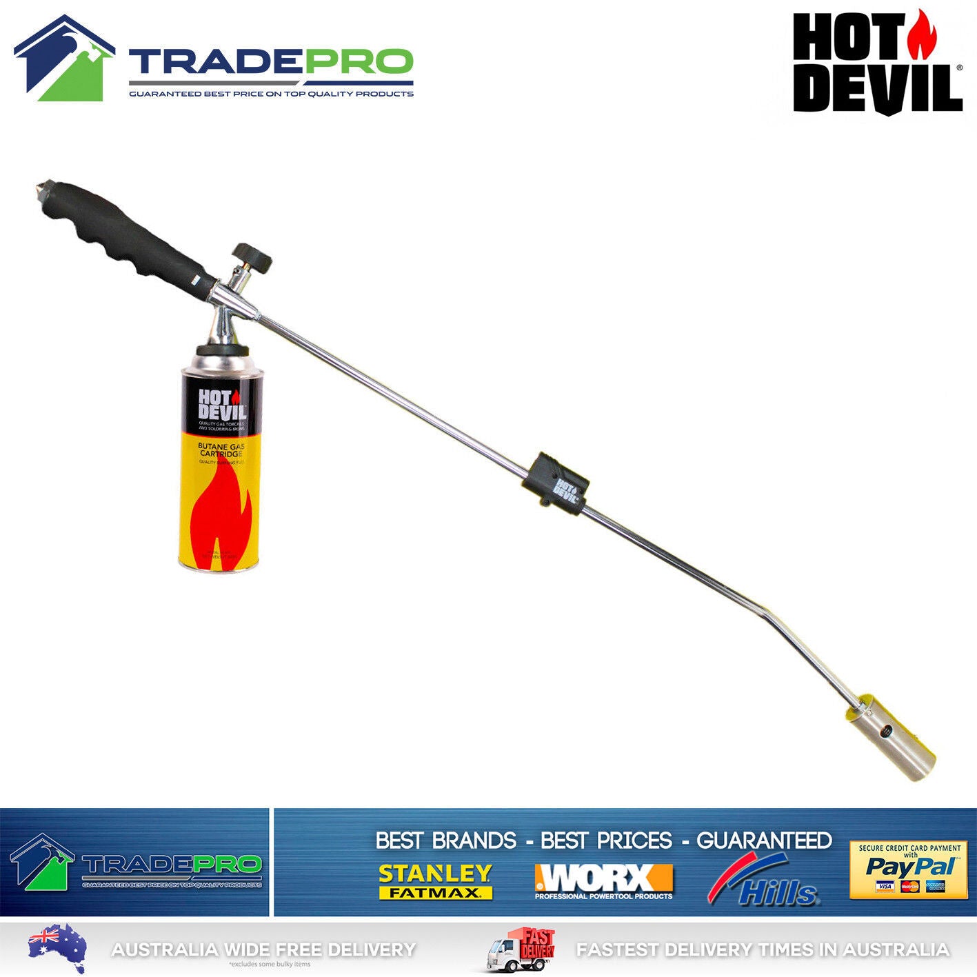 Weed Killer Hot Devil® PRO Grass Shrub Garden Kill Burner Kit Butane Gas Torch