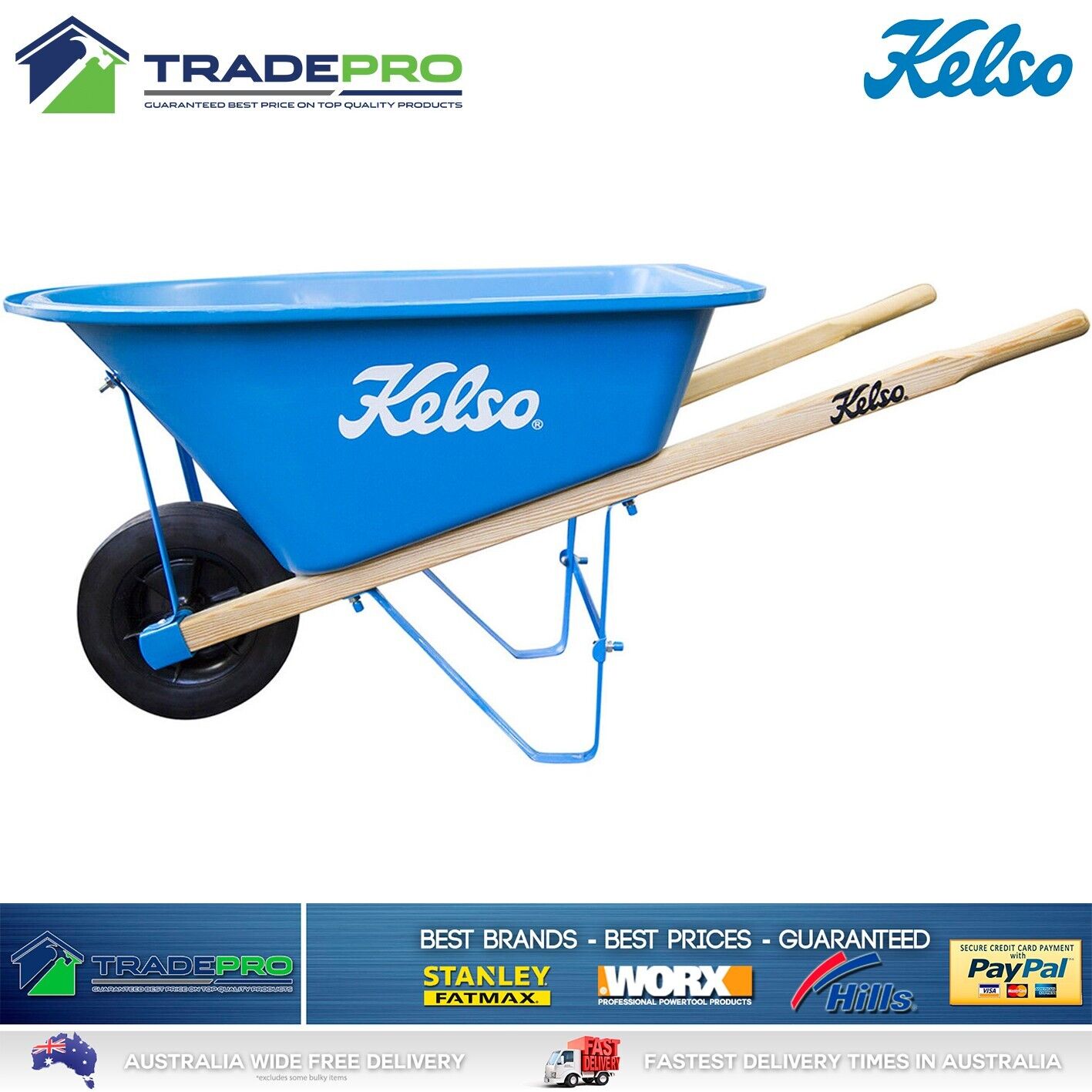 Kids Wheelbarrow Kelso Timber Handles and Poly Tray Wheel Barrow Garden Cart