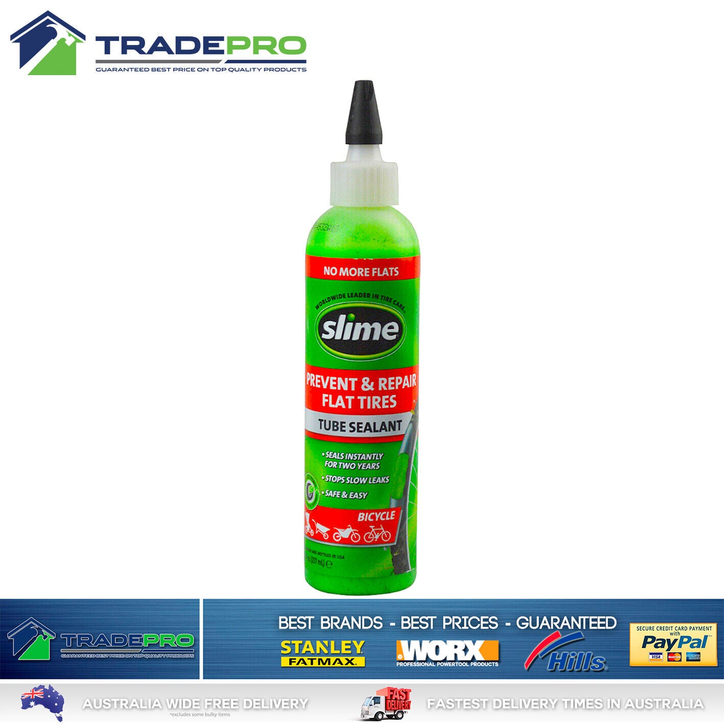 SLIME Bike Tube PRO Sealant Tyre Tire Puncture Repair Solution 8oz 237ml Sealer