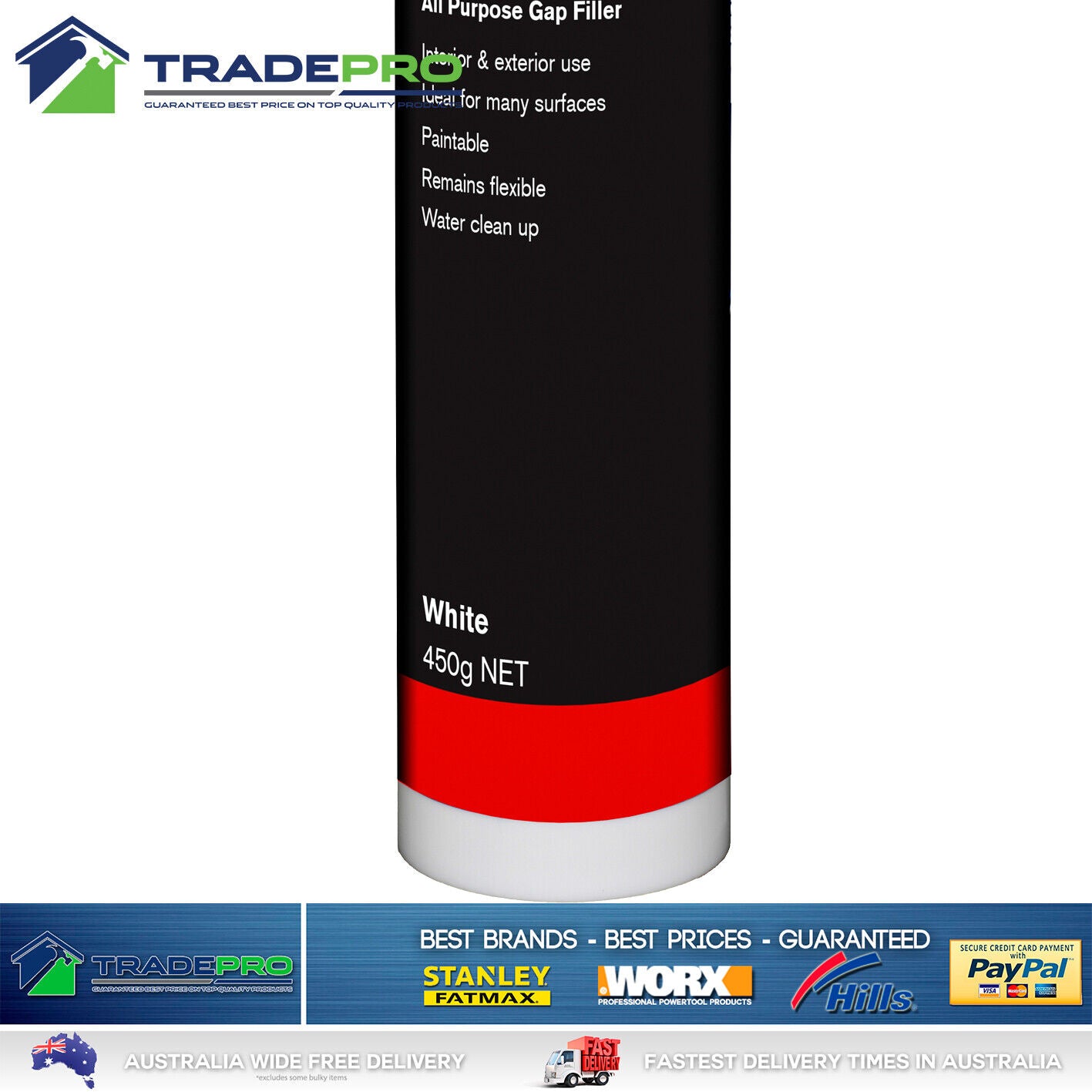 5x Gap Filler 450g White Cartridge BuyRight No More Gaps Acrylic Sealant 5pc