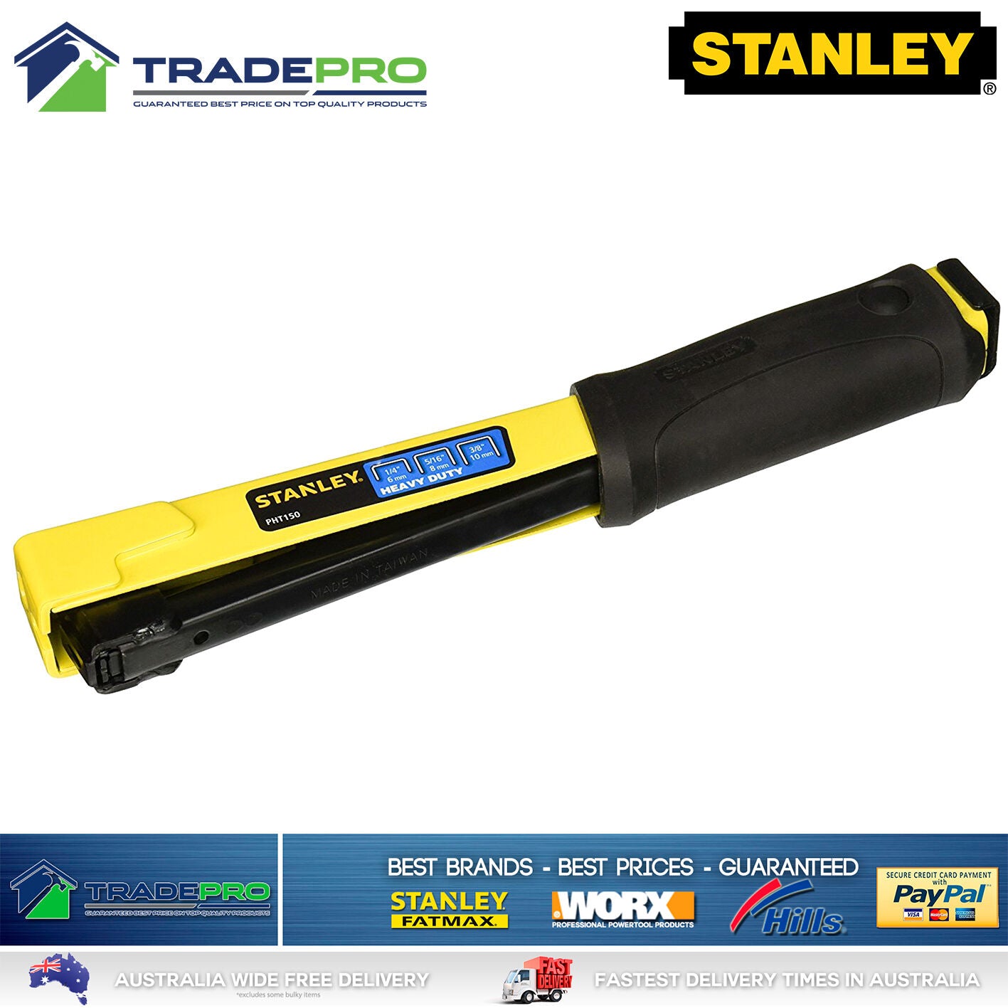 Hammer Stapler Tacker Stanley New Model Professional Heavy Duty Staple Hand Gun