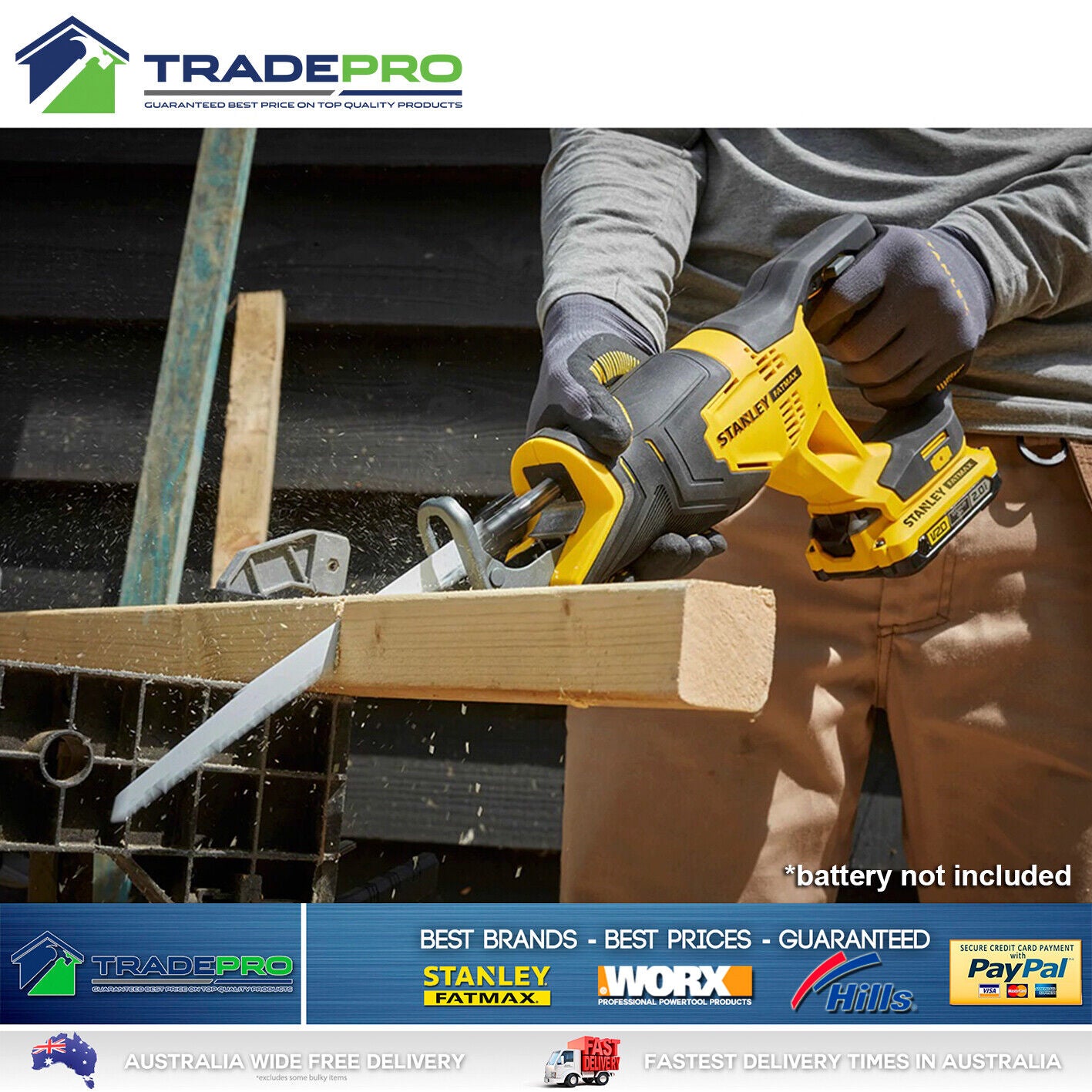Stanley® Fatmax 18V Cordless Recipro Saw Reciprocating Cut SFMCS300B Tool Only