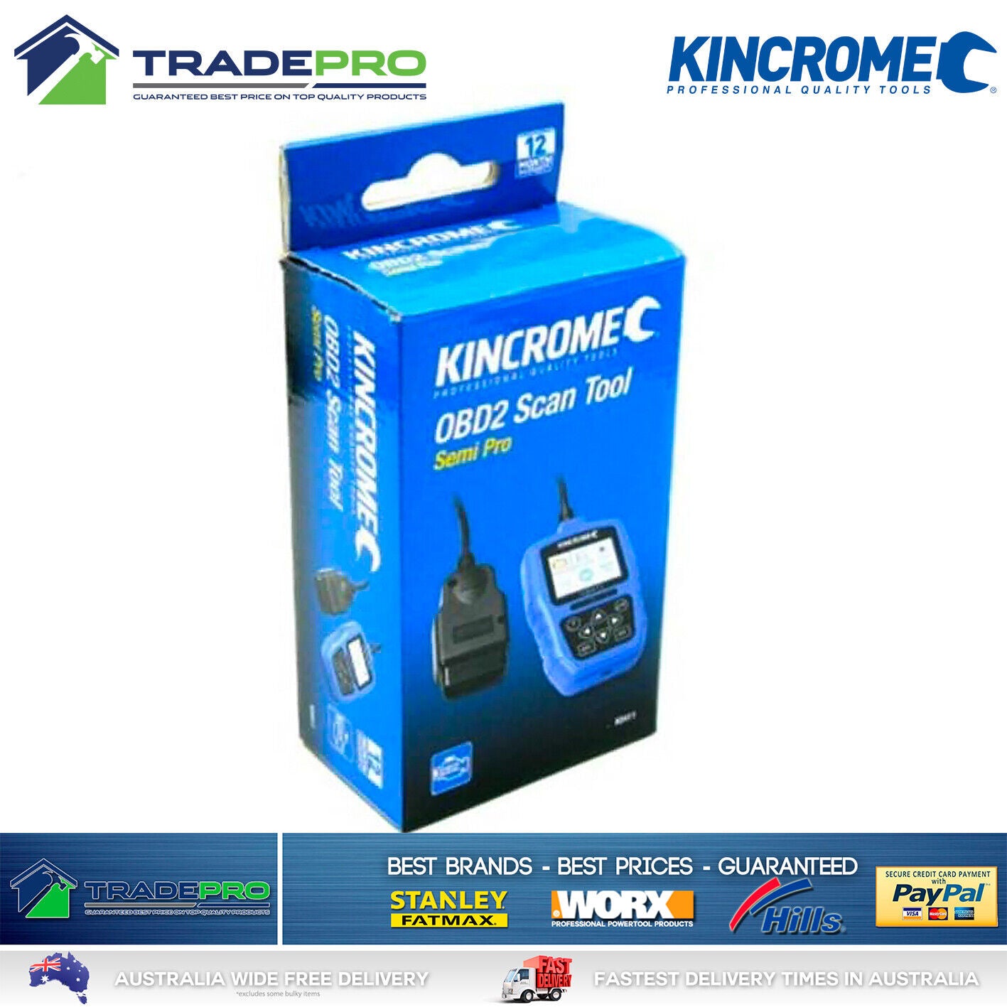 Kincrome OBD2 Semi PRO Diagnostic Scan Tool Code Scanner Engine Automotive Car