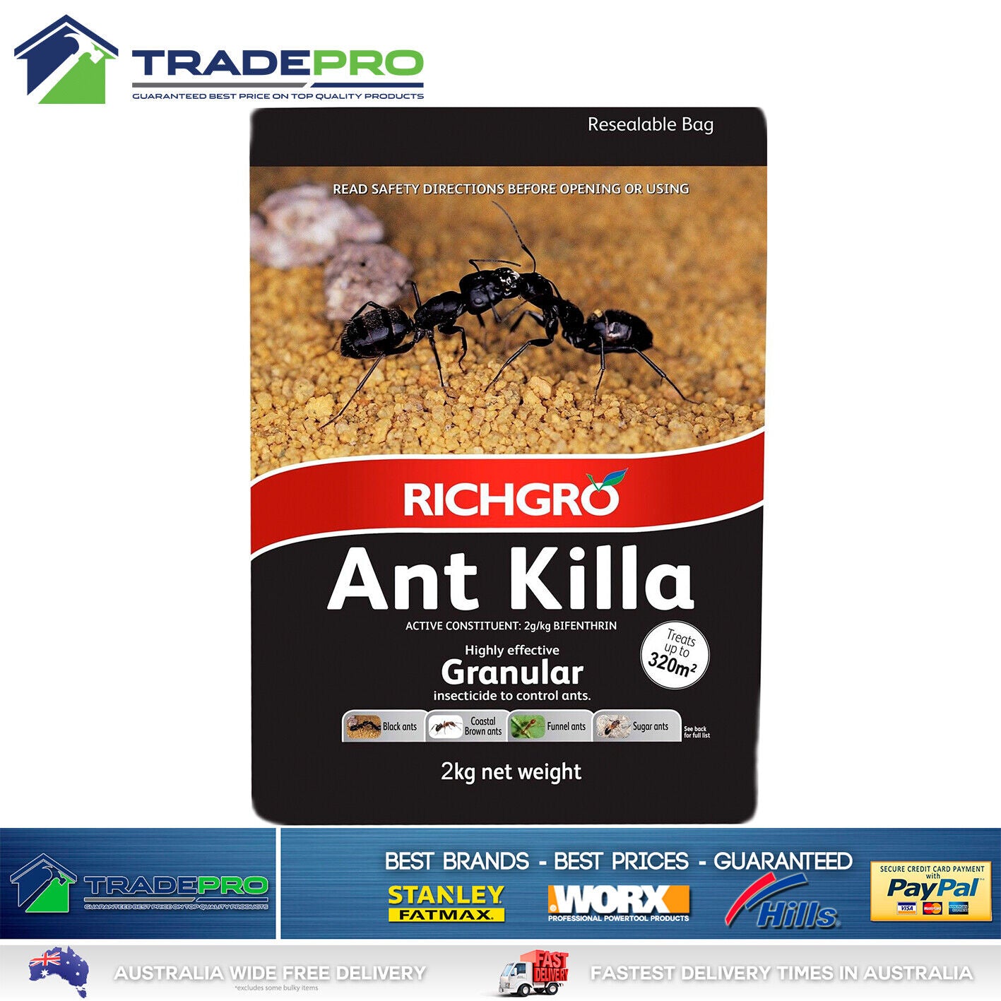 Ant Kill Richgro® PRO Ant Sand Killa 2kg Garden Ants House Pest Control Killer