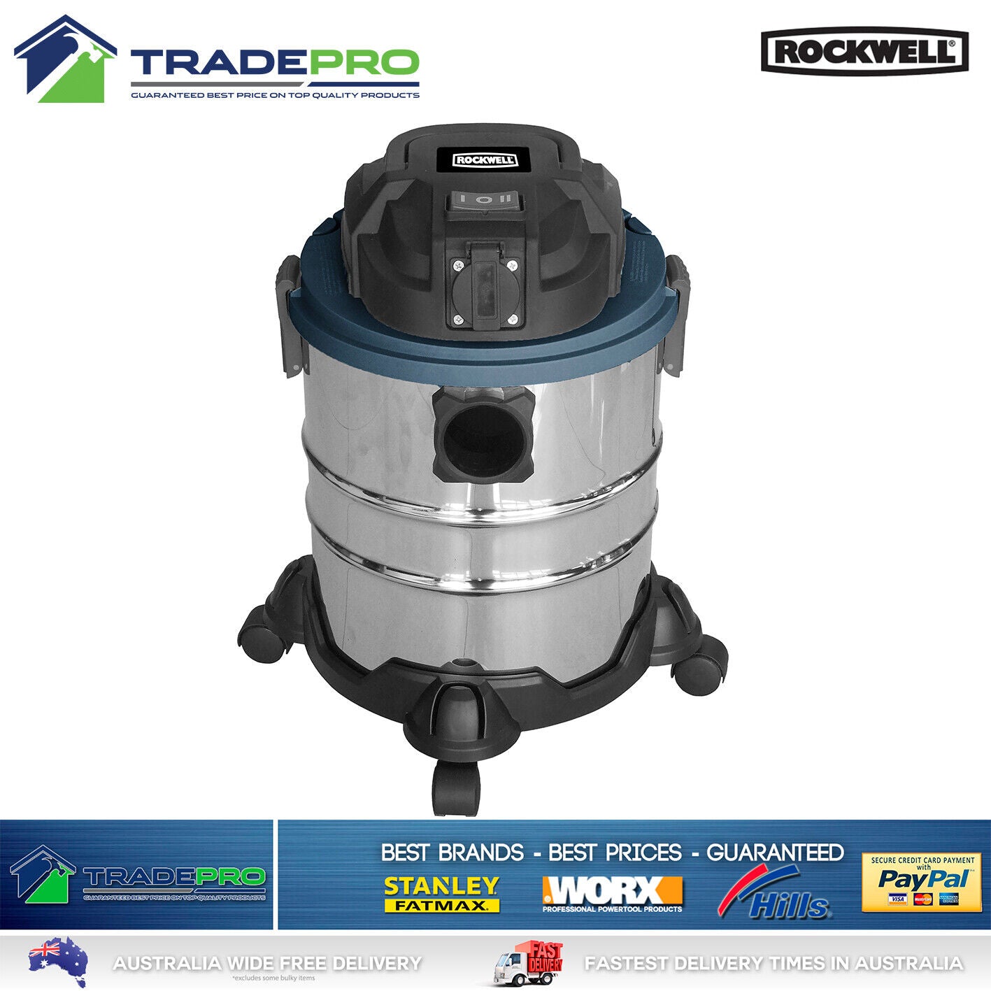 Vacuum Cleaner Wet & Dry Commercial Work Shop 1200W Kit 20L Shop Pro Vac Set