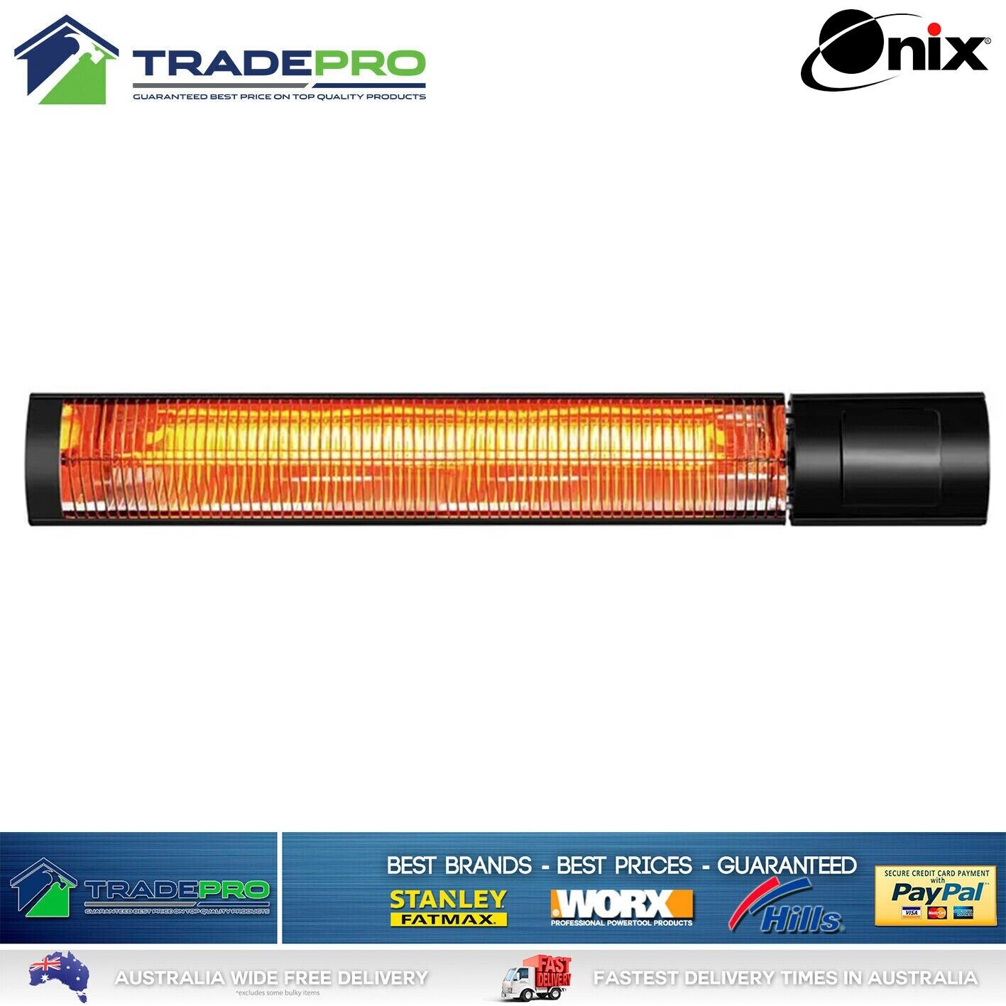 Instant Heat 2000W Strip Heater and Remote Radiant Electric Patio Outdoor Indoor