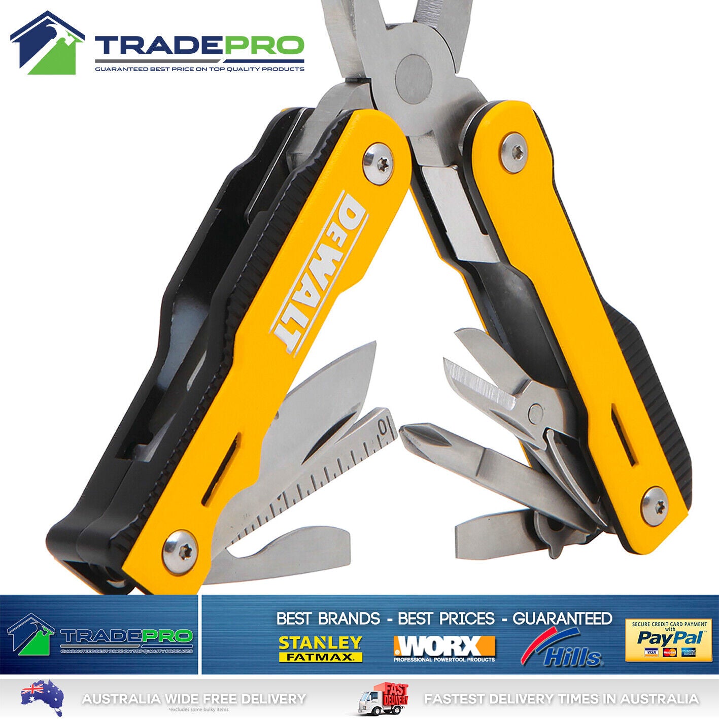 Dewalt MT16 16 in 1 Multi Tool Pocket Knife Pliers Set Stainless Steel Multitool