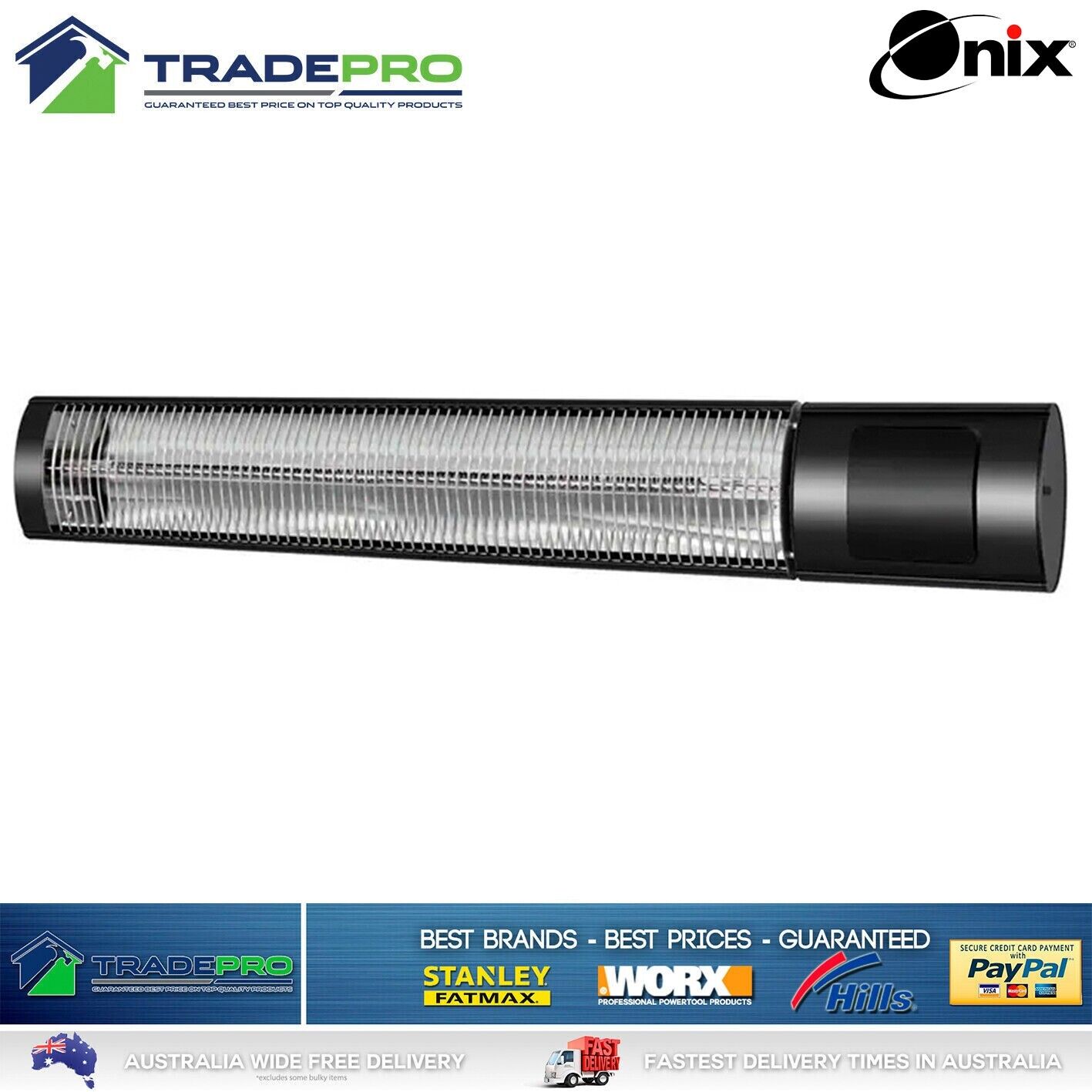 Instant Heat 2000W Strip Heater and Remote Radiant Electric Patio Outdoor Indoor