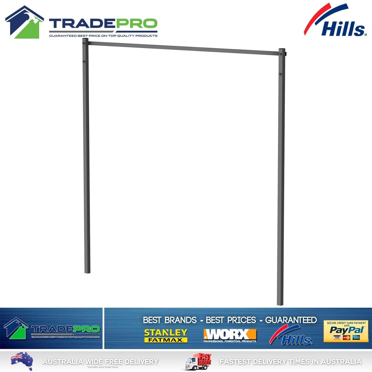 Hills® Ground Mount Post Kit Fold down Single & Double Clothesline Midnight Sky