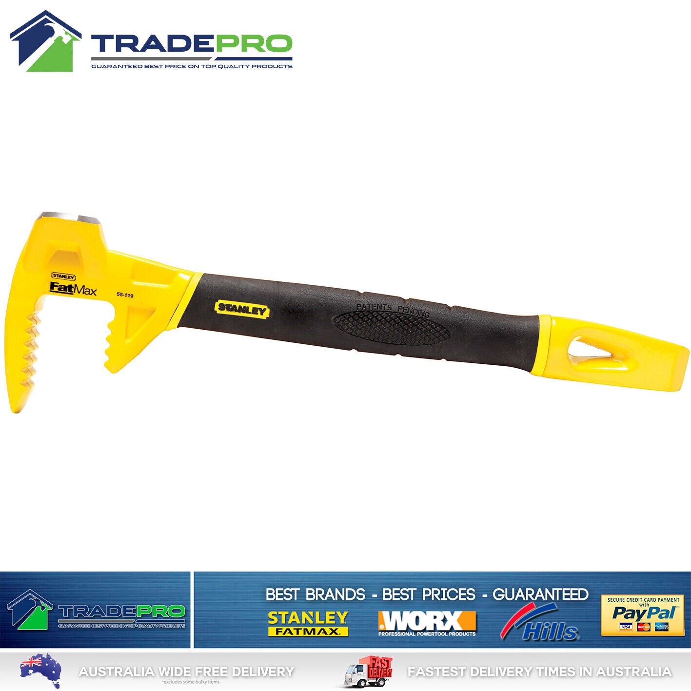 Stanley Genuine Fatmax 18" 450mm Fubar Wrecking Utility Crow Pry Demolition Bar