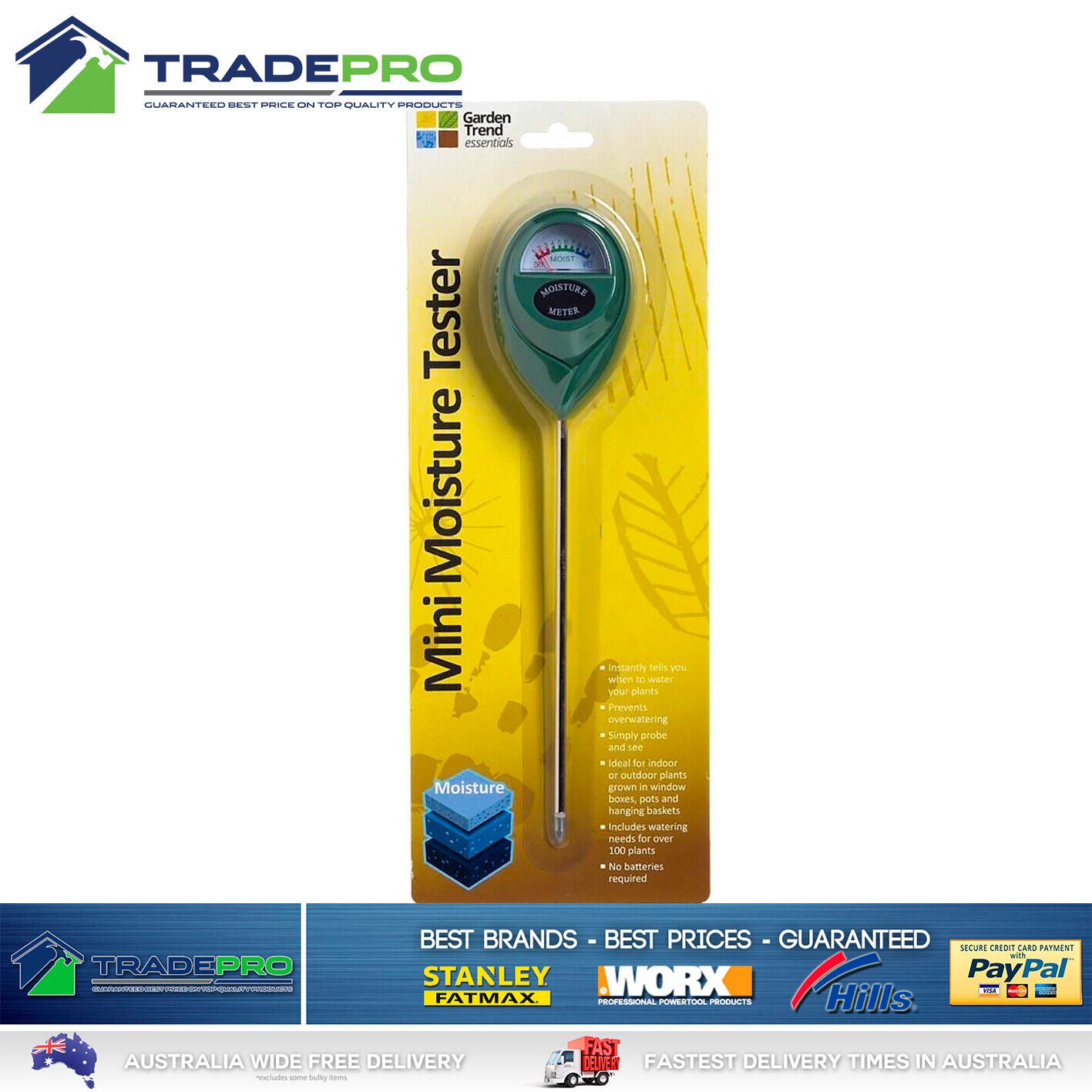Soil Tester Moisture Meter Pro GardenTrend Quality Indoor and Outdoor Plant
