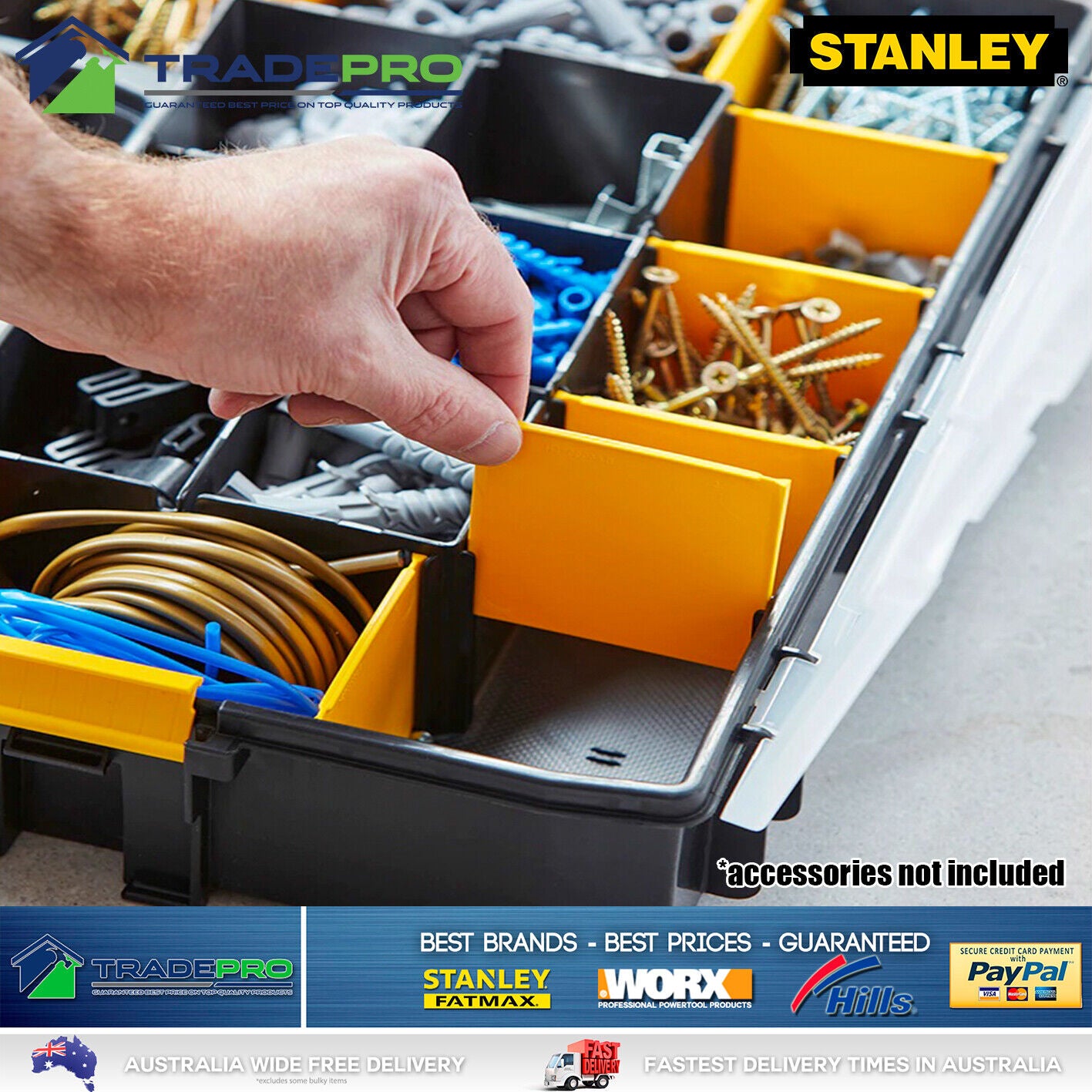 Stanley SortMaster® Tool Box Parts Organiser Pro Deep Tradies Chest Organise