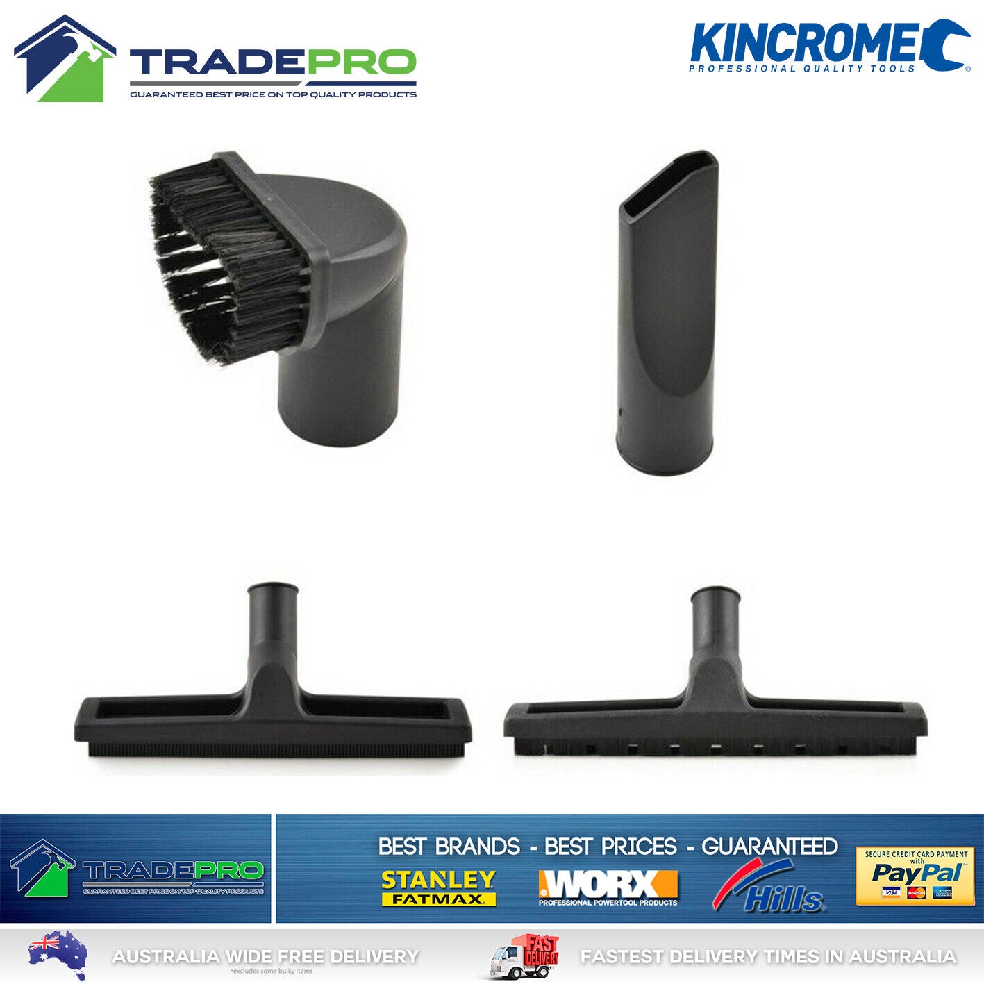 Kincrome Vacuum Cleaner Wet & Dry Commercial Work Shop 1250W Kit 30L PRO Vac