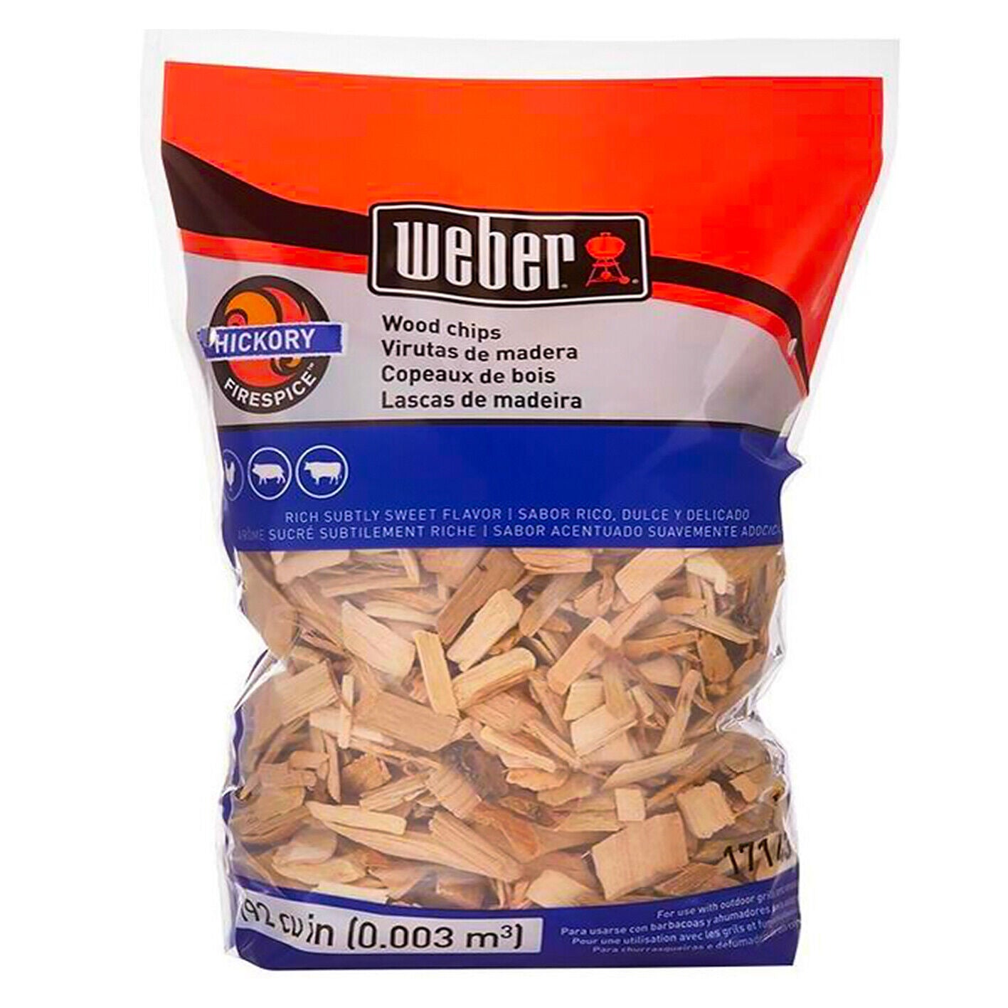 Weber PRO Hickory Smoking Wood Chips 900g Smoke Fire BBQ Baby Q 1000 2000 Smoker