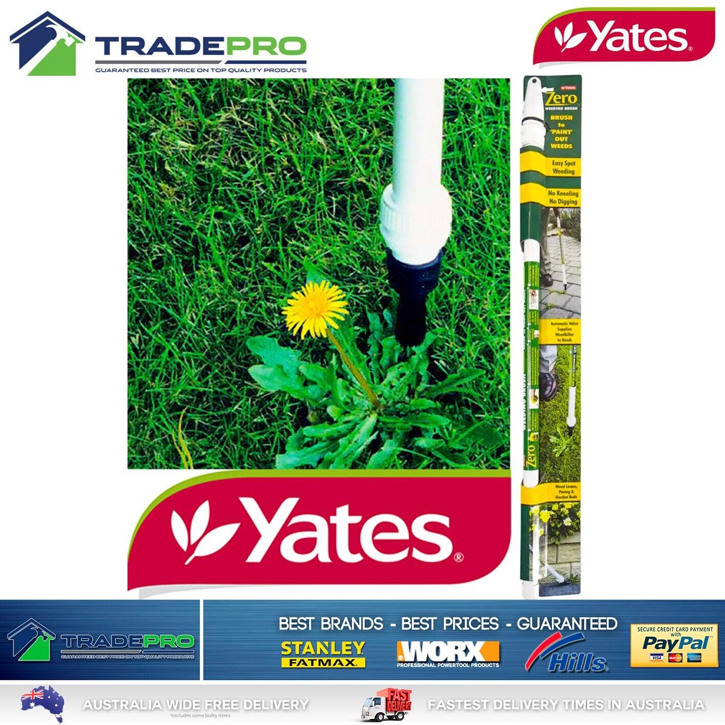 Yates Zero Weeding Brush Wand New Model Weed Killer Applicator Great For Roundup