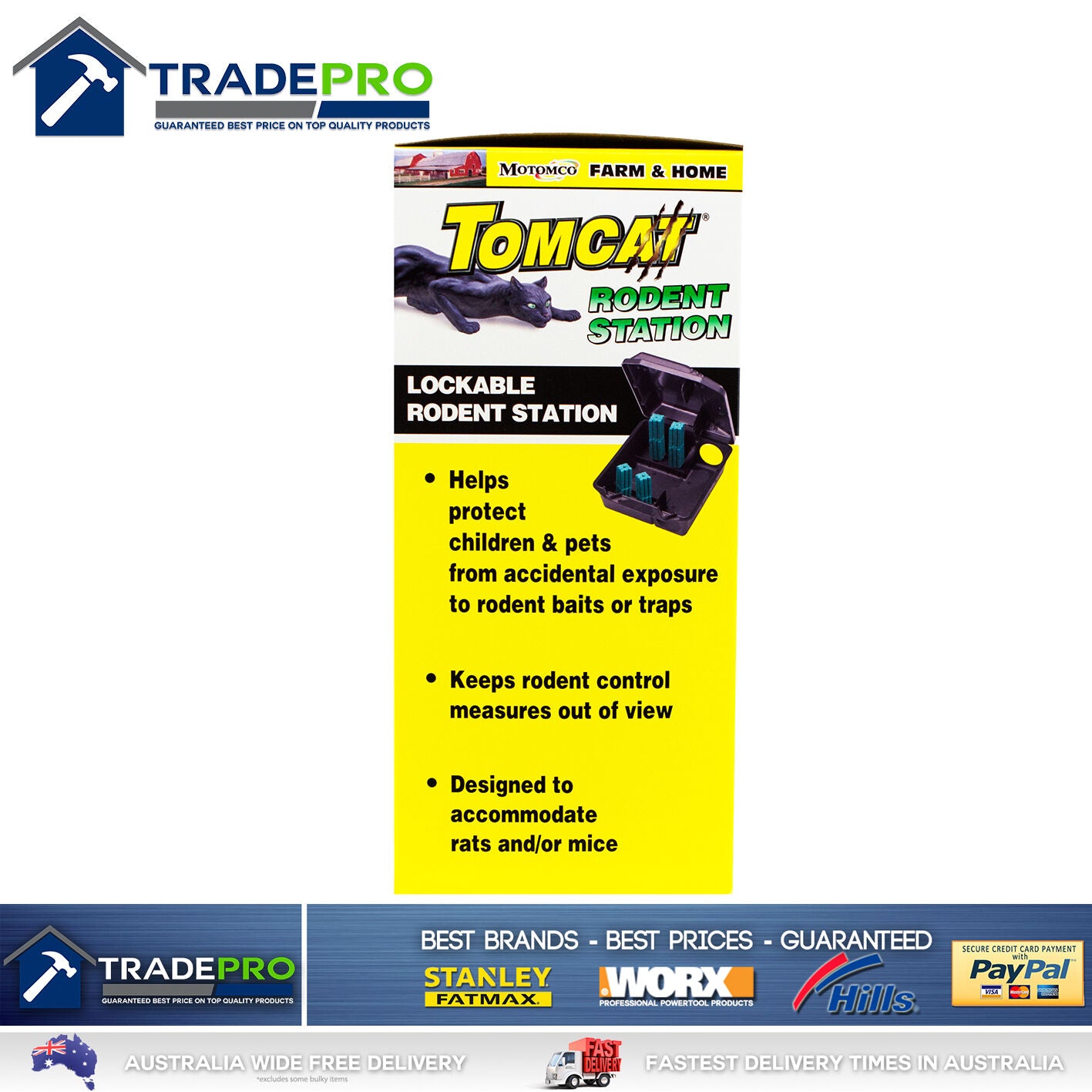 Tomcat Rat Bait Station Genuine PRO GRADE USA Lockable Tamper Weather Proof Trap