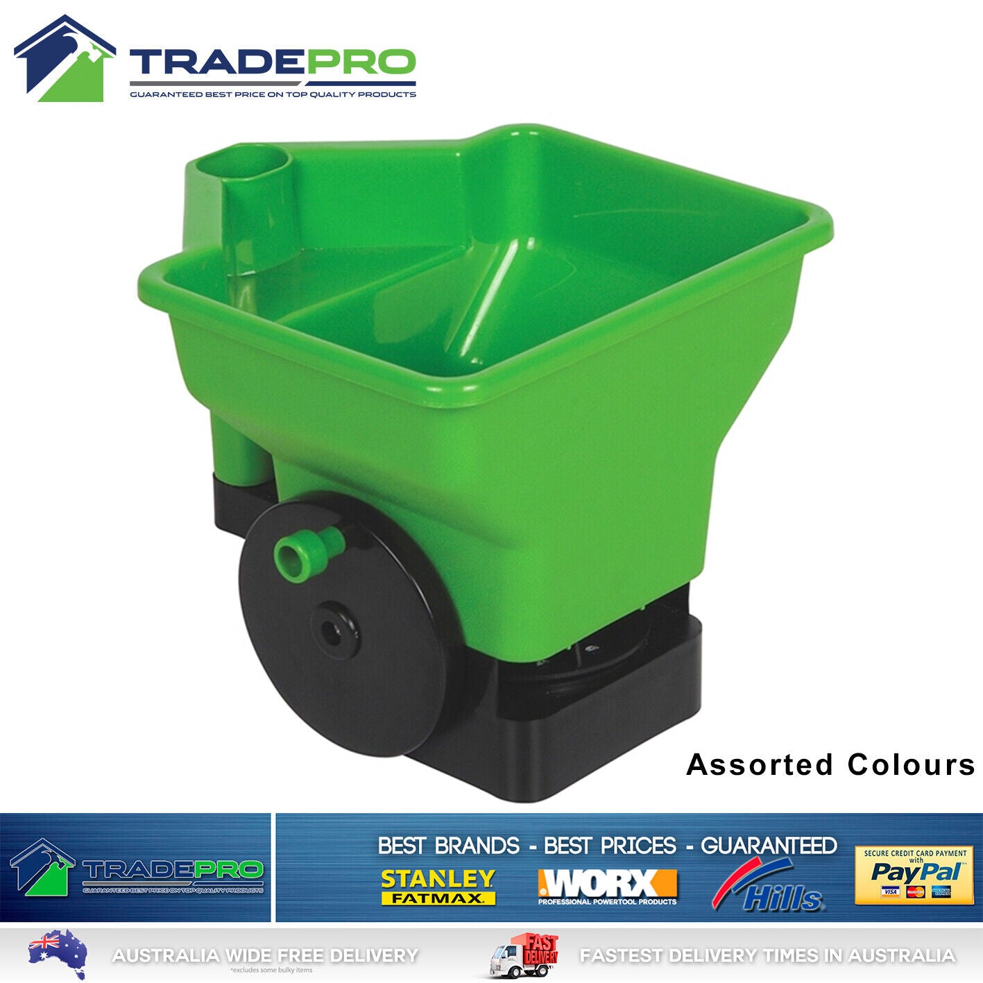 Hand Held Fertilizer Lawn Spreader 3ltr Poly Hopper Garden Grass Seed Feed Fert