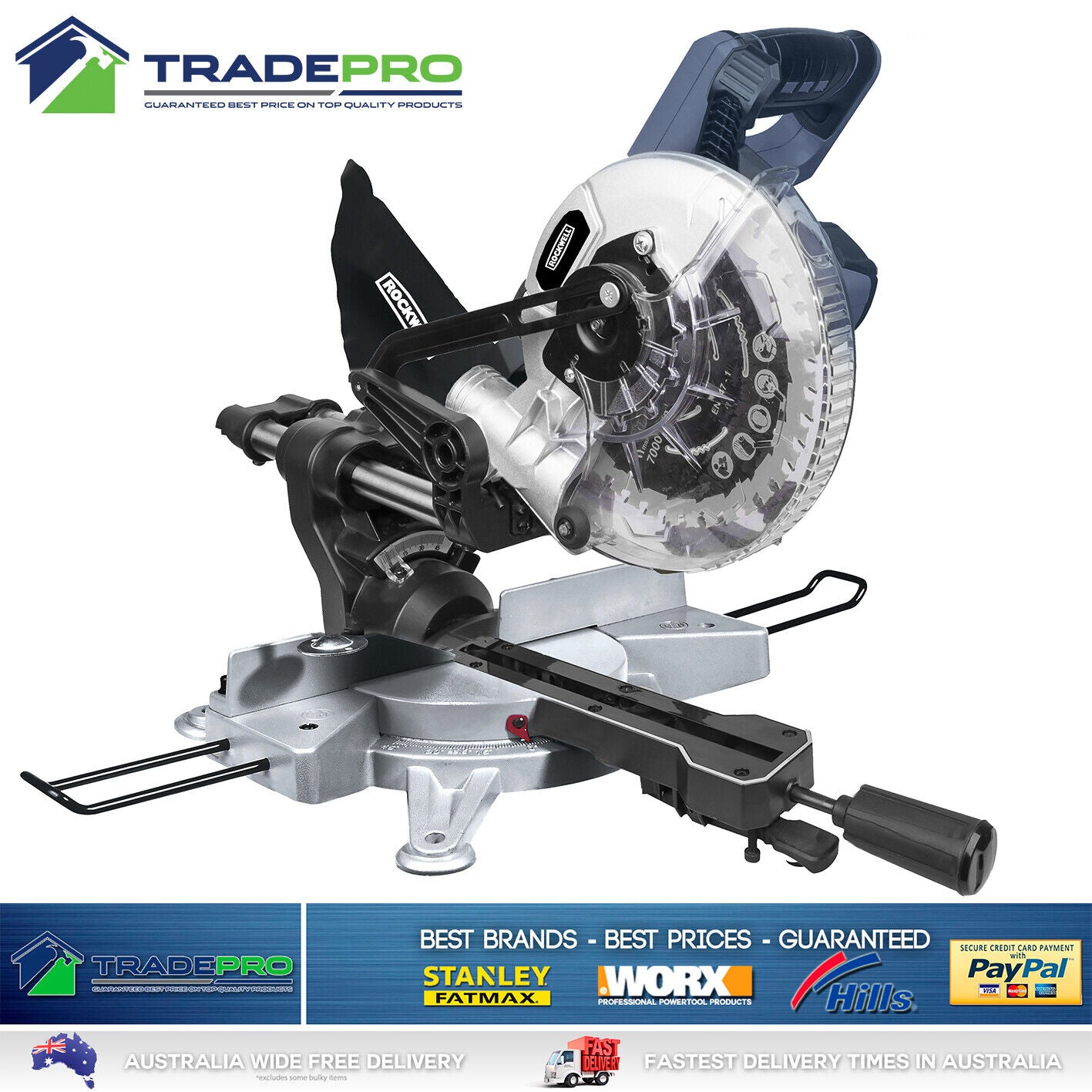 Slide Mitre Coumpound Bevel Electric Drop Saw 250mm 10" & Sliding Extension Bar