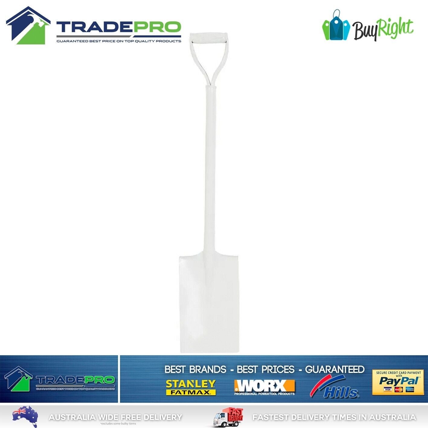 Shovel Wide Narrow Mouth Fiberglass Shaft D Handle Digging Garden Spade Tradies