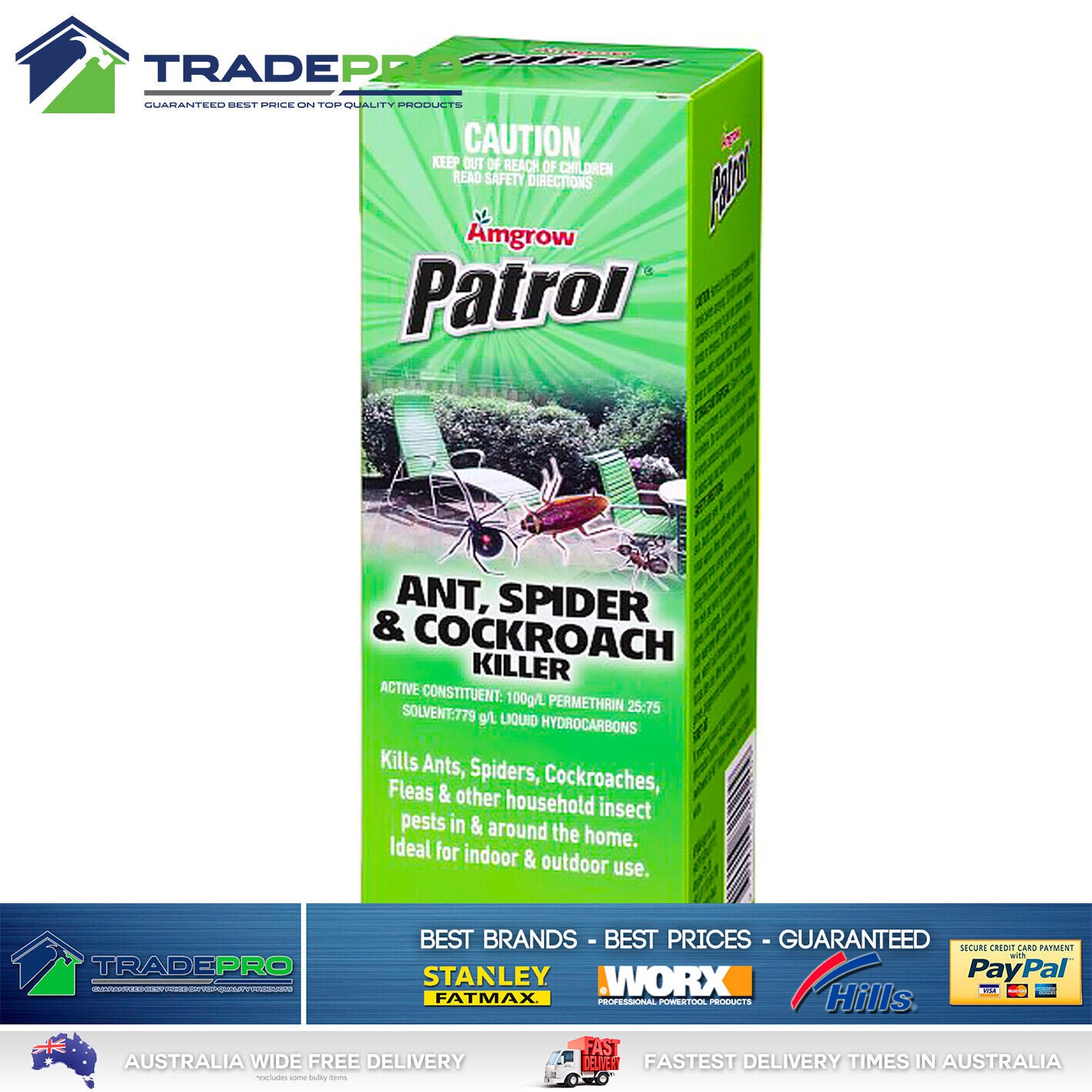 Patrol Ant Spider Cockroach Concentrate 500ml 2 Month Insect Killer Low odour