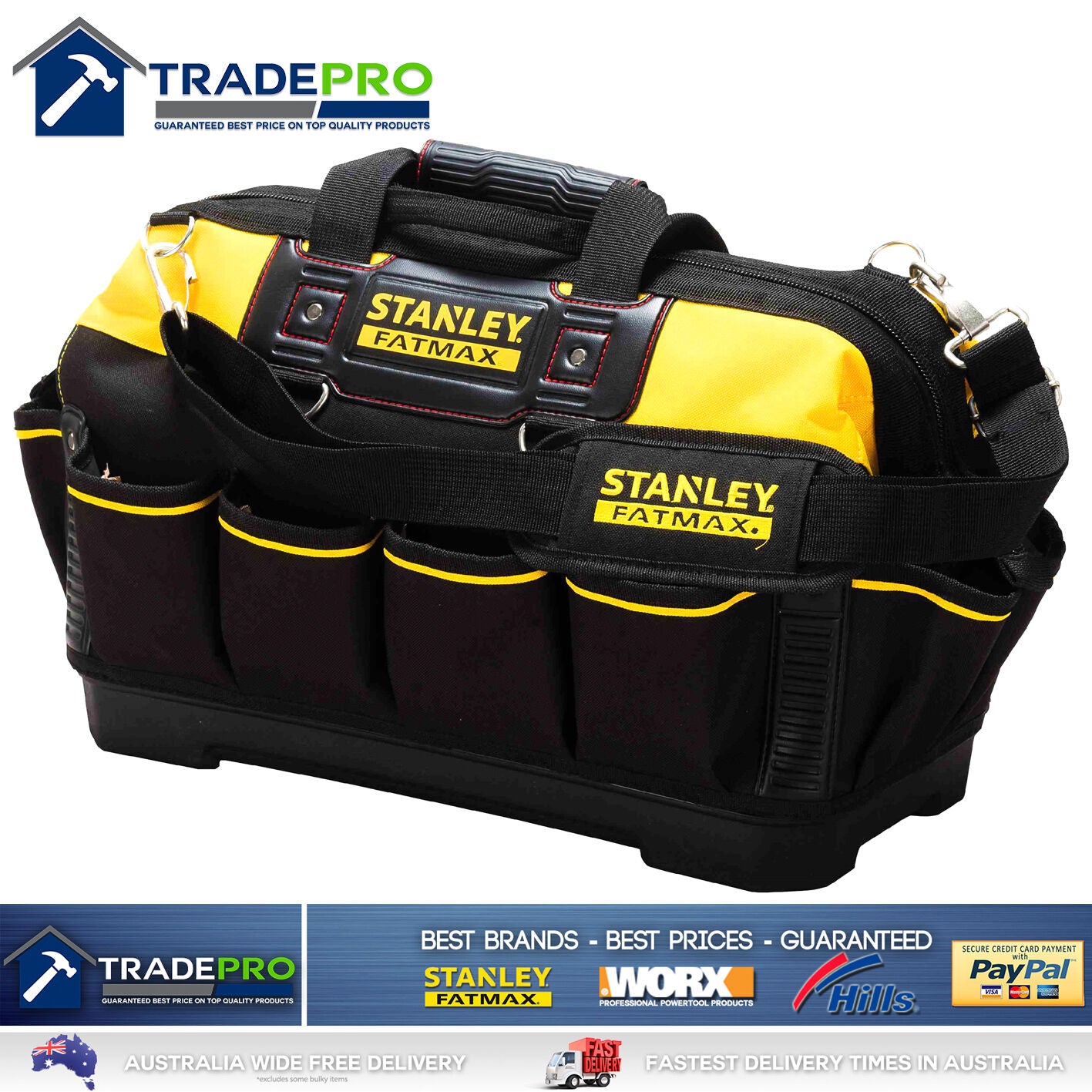 Stanley Tool Bag Tote 18" 460mm Genuine Fatmax® Hard Base XL Organiser 1-93-950