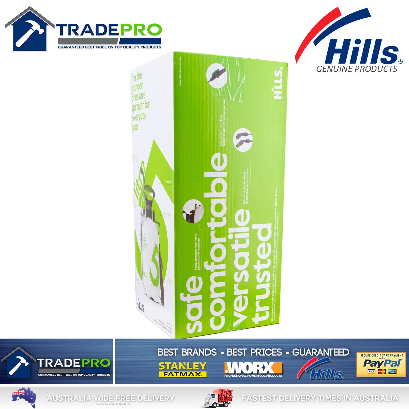 Hills 5Ltr Sprayer Professional Nozzle 5L Chemical Garden Pets 5 Litre Bottle