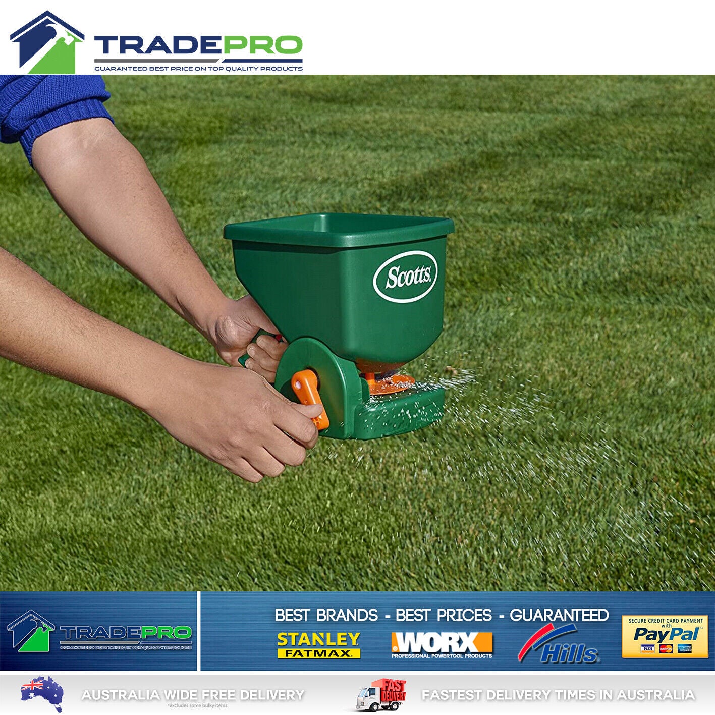 Scotts Fertilizer Spreader Lawn Seed Builder Handy Green Manual Hand Held Seeder