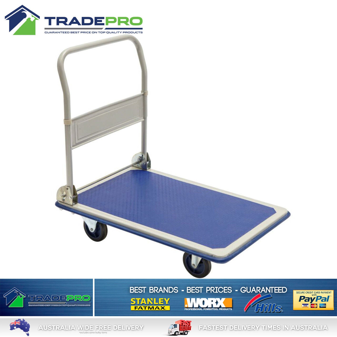Platform Trolley 150KG PRO® H/D Industrial Flat Bed Foldable Hand Truck Cart