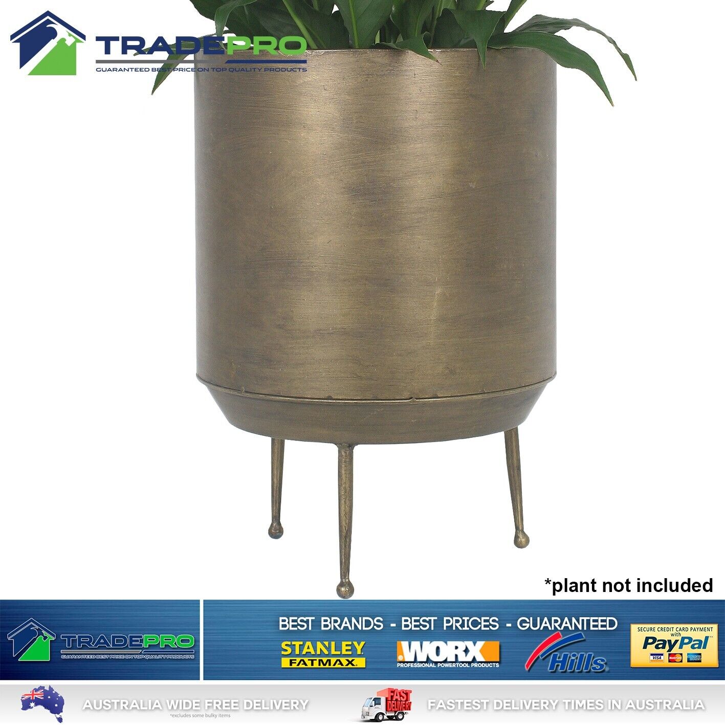 Plant Stand & Pot Moroccan Metal Flower Planter Garden Rack Shelving Legs Brass