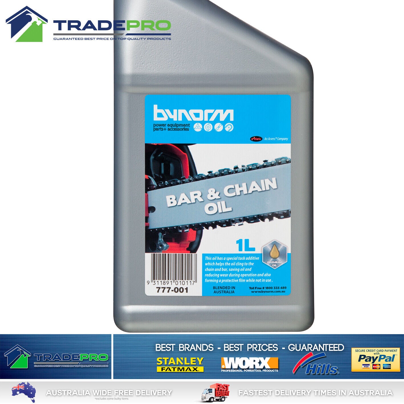 Chainsaw Bar Oil 1Ltr Premium Quality Bynorm Brand Chain Bar Lubricant 1 Litre