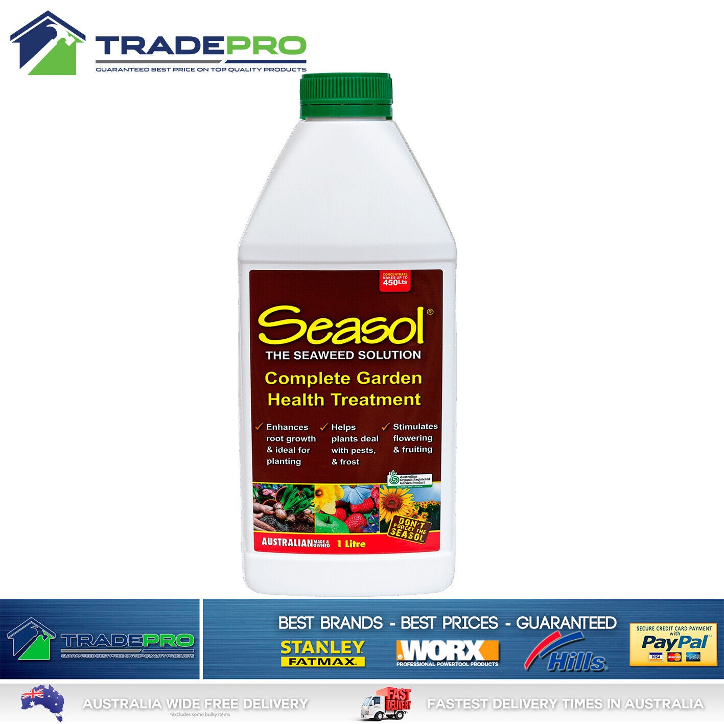 Seasol 1ltr Garden Health Treatment Plants Flowering Roots Gardening Concentrate