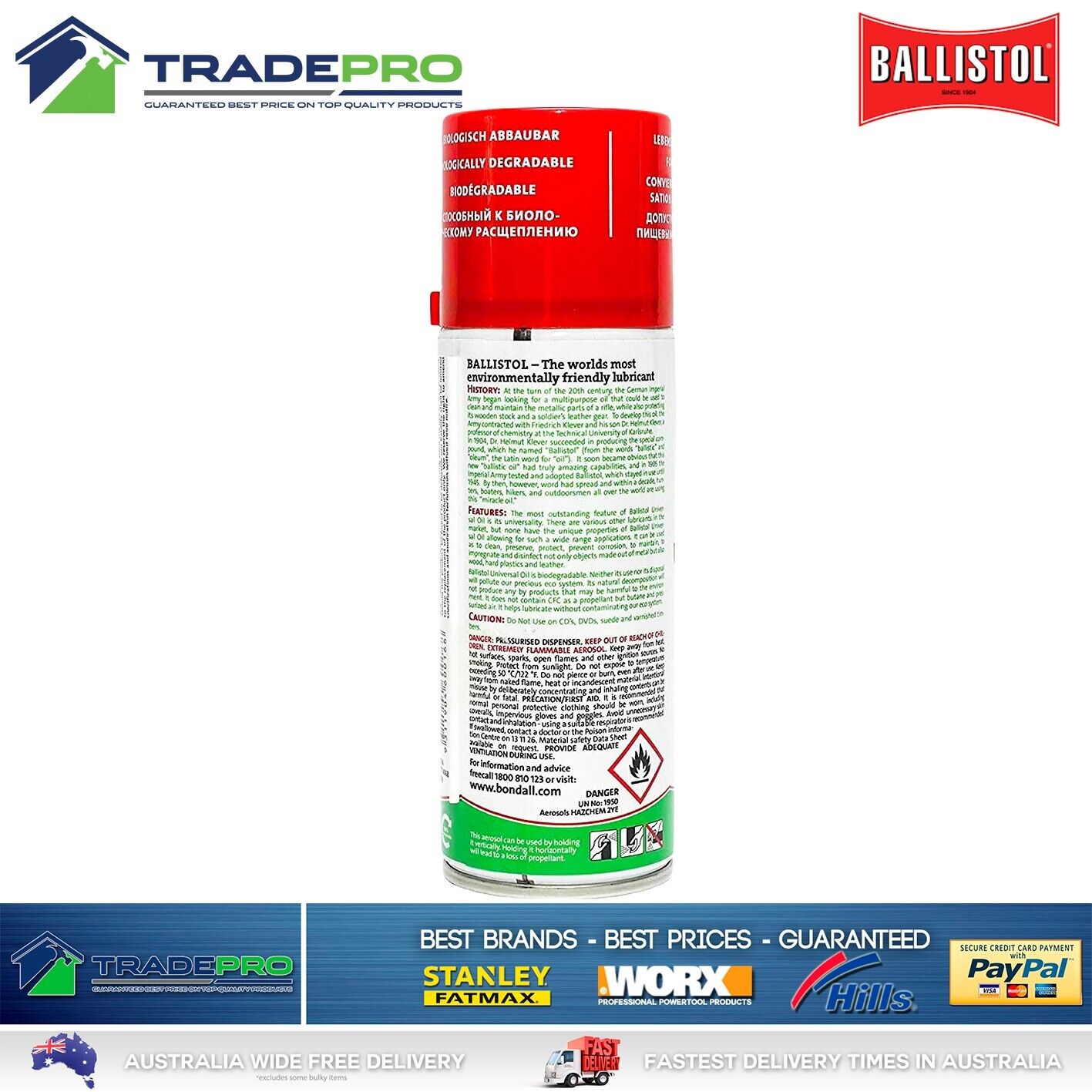 Ballistol Lubricant 200ml 155g Cleaning Oil Aerosol Gun Firearm Spray Protect