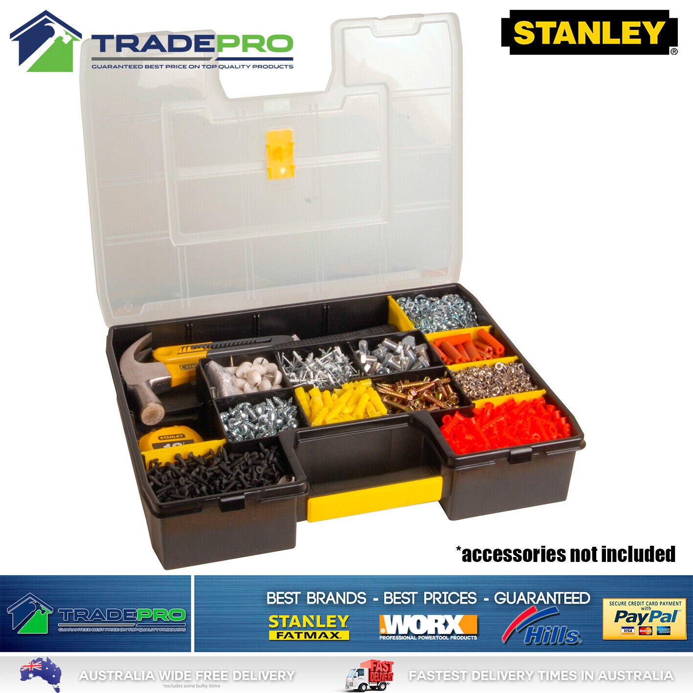 Stanley SortMaster® Tool Box Parts Organiser Pro Deep Tradies Chest Organise