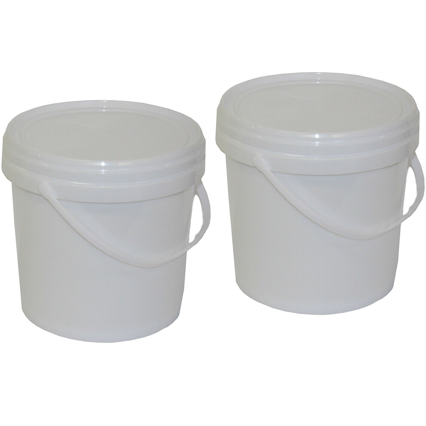 2x Quality Bucket with Lid & Handle 5Ltr H/Duty Premium Plastic Food Grade 5L