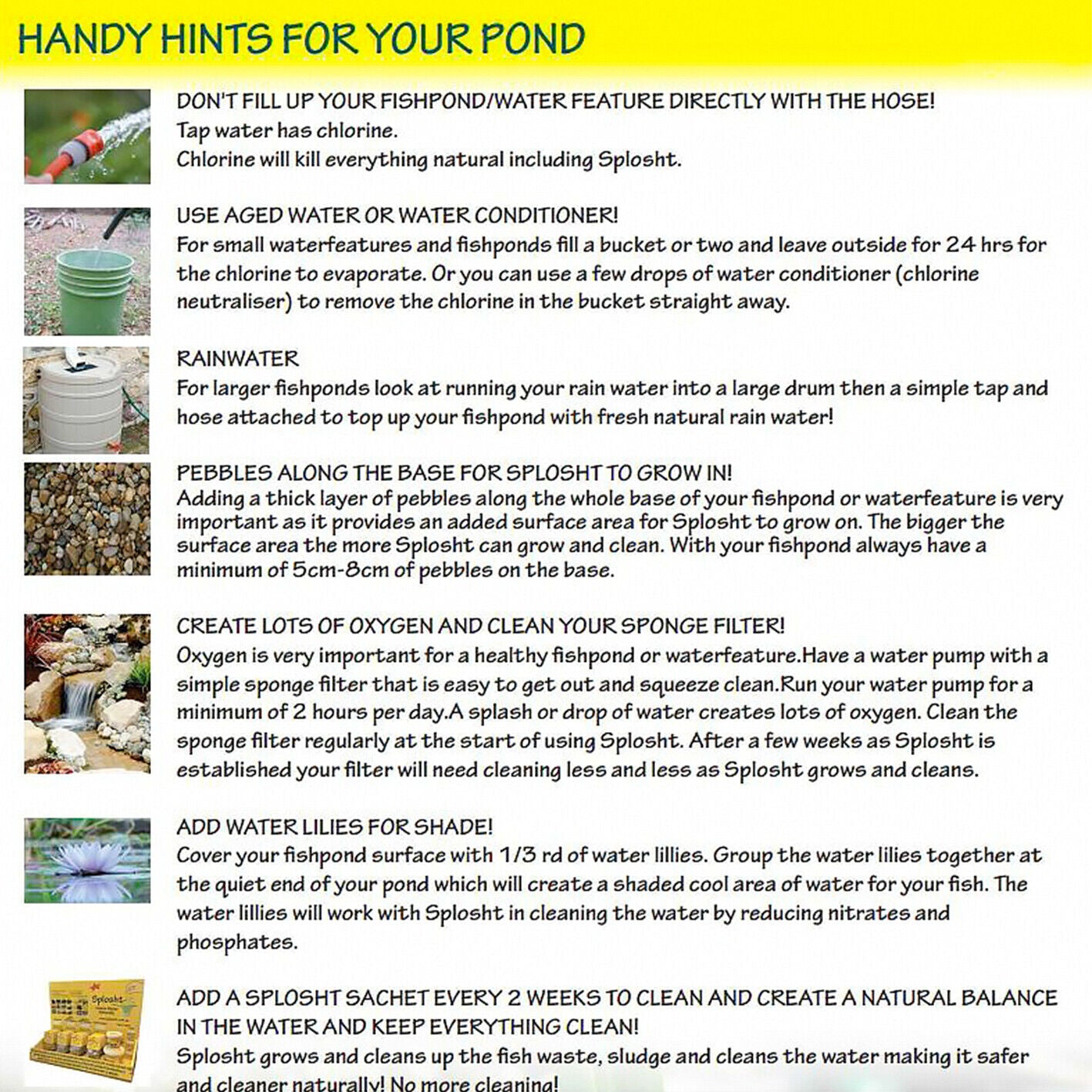 Splosht PRO Natural Water Cleaner Algae Clear Aquarium Farmers 80000L Dam Pack