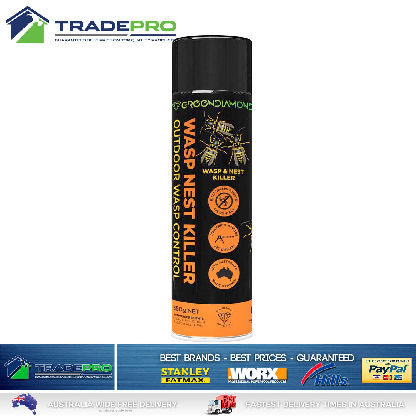 Wasp Killer Spray Original Best Instant NGA® FREEZE Hornet Wasp Nest Kill 350g