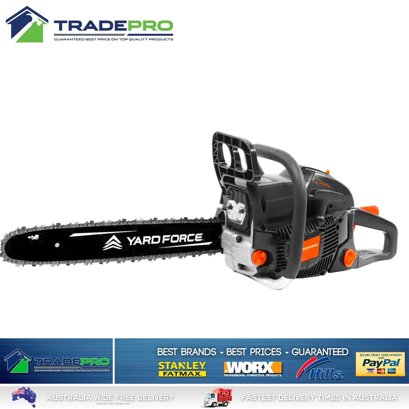 Chainsaw 55cc Yardforce® Commercial 450mm Bar Chain Saw EStart 2-Stroke