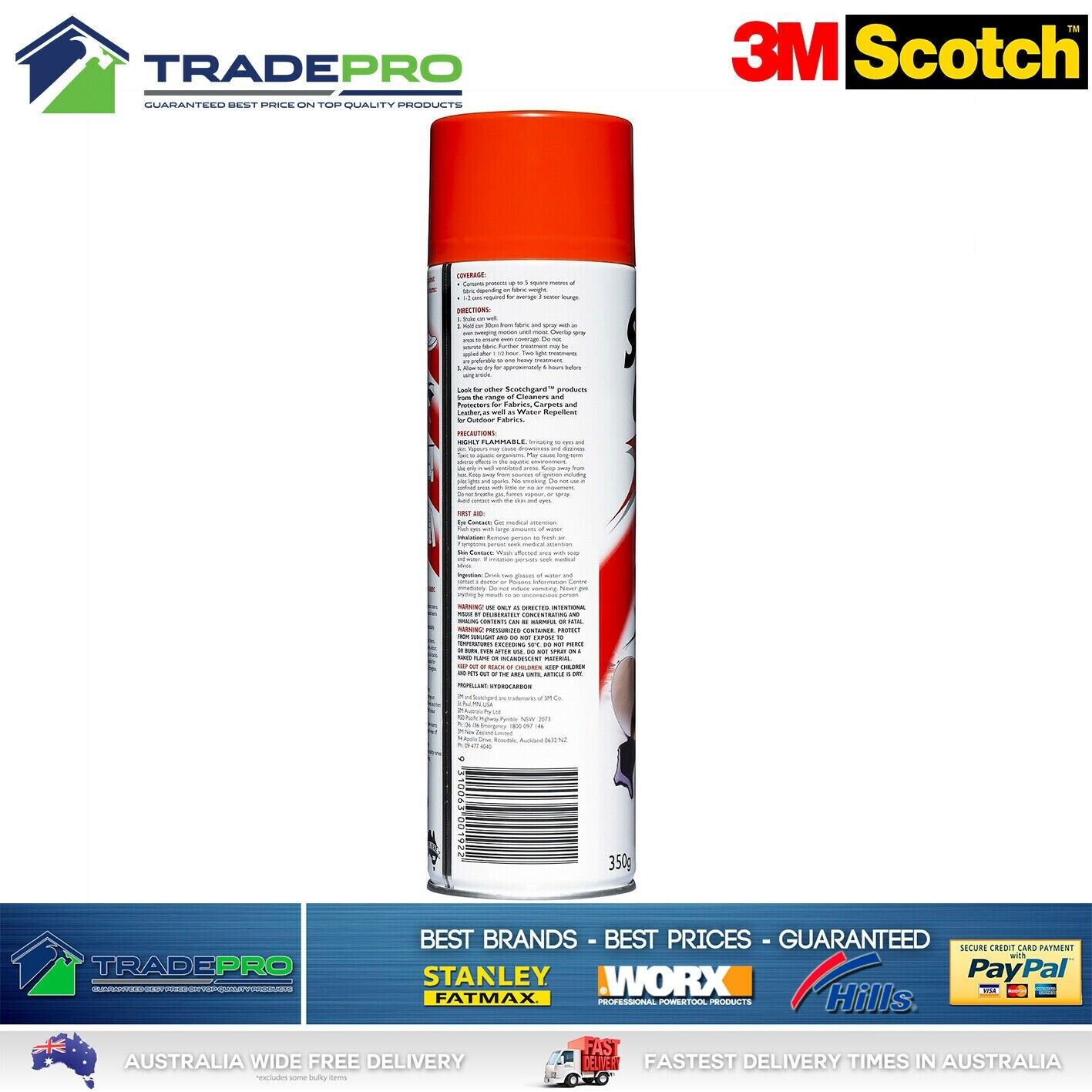 3M Scotchgard Fabric Upholstery Protector Spray 350G Can Scotch Guard Repeller