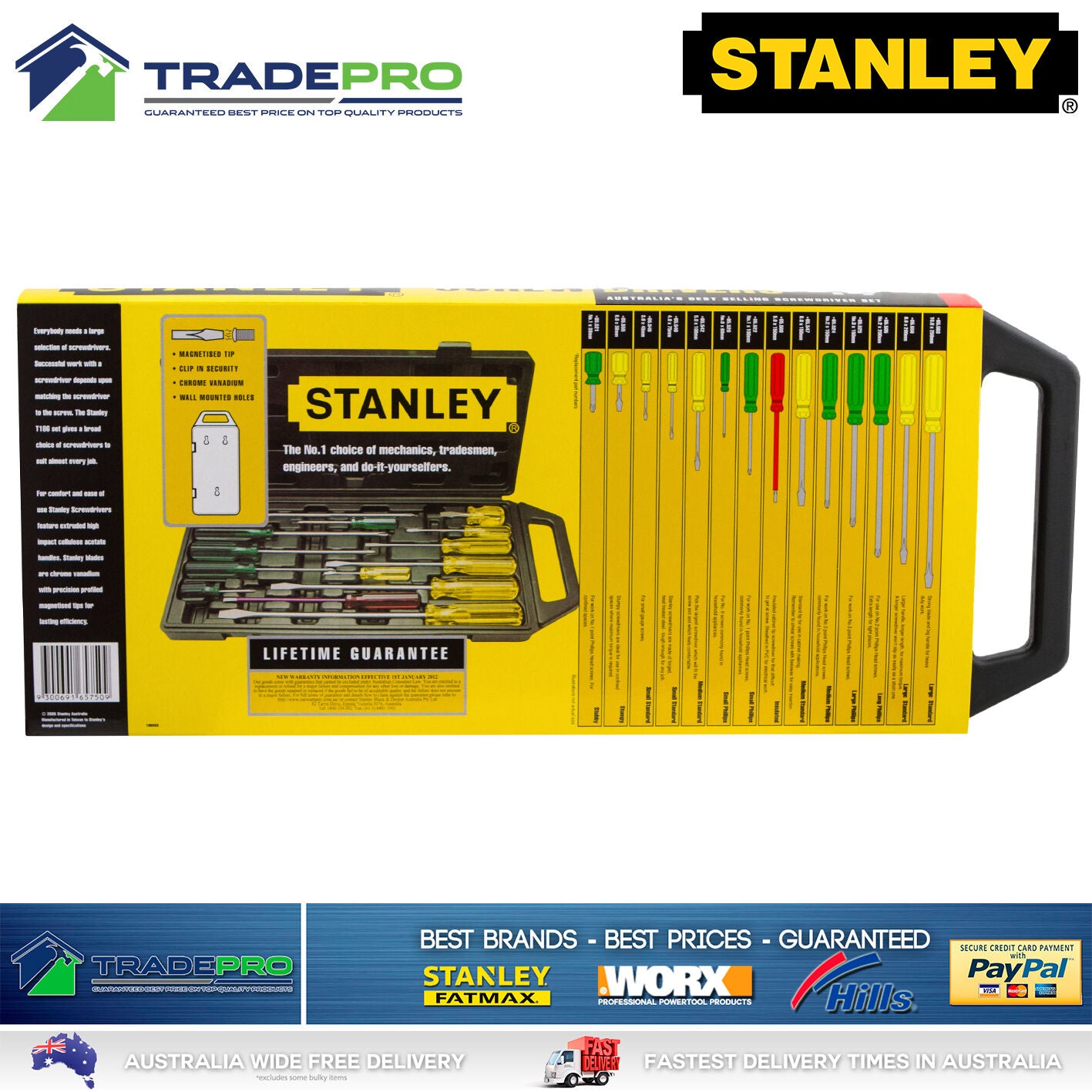 Stanley 14pce Screwdriver Set in Carry Case PRO 14pc Screw Driver Kit 1222520