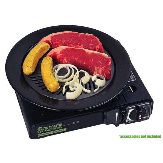 Butane Stove Gasmate® Gas Grill Top Griddle Pan BBQ Porcelain Plate No Stick Fat