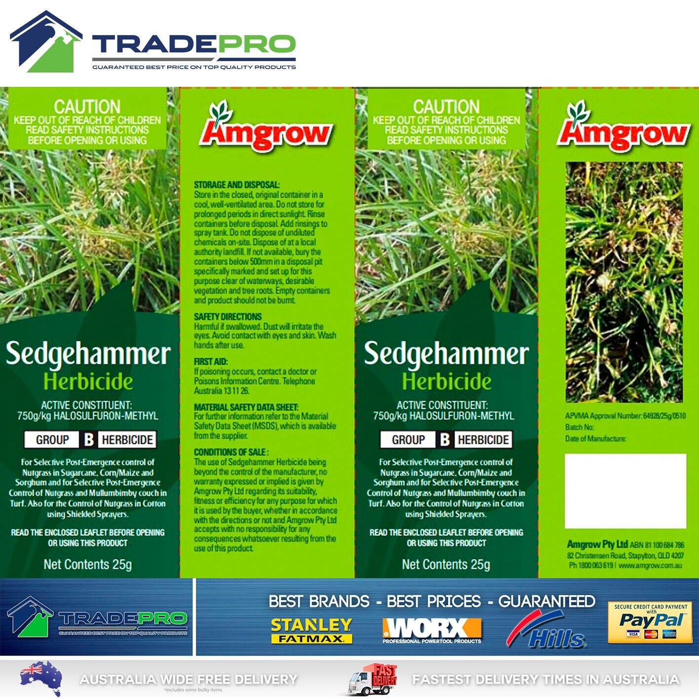 Weed Killer Sedgehammer Herbicide 25g Kills Nutgrass Mullumbimby Couch Lawn