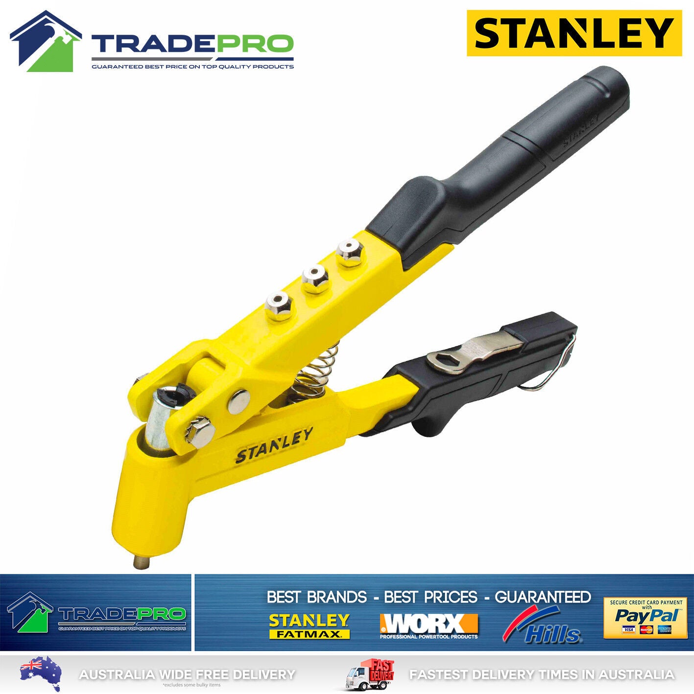 Rivet Gun Stanley Contractor Commercial Grade New Model PRO Pop Riveter MR100CG