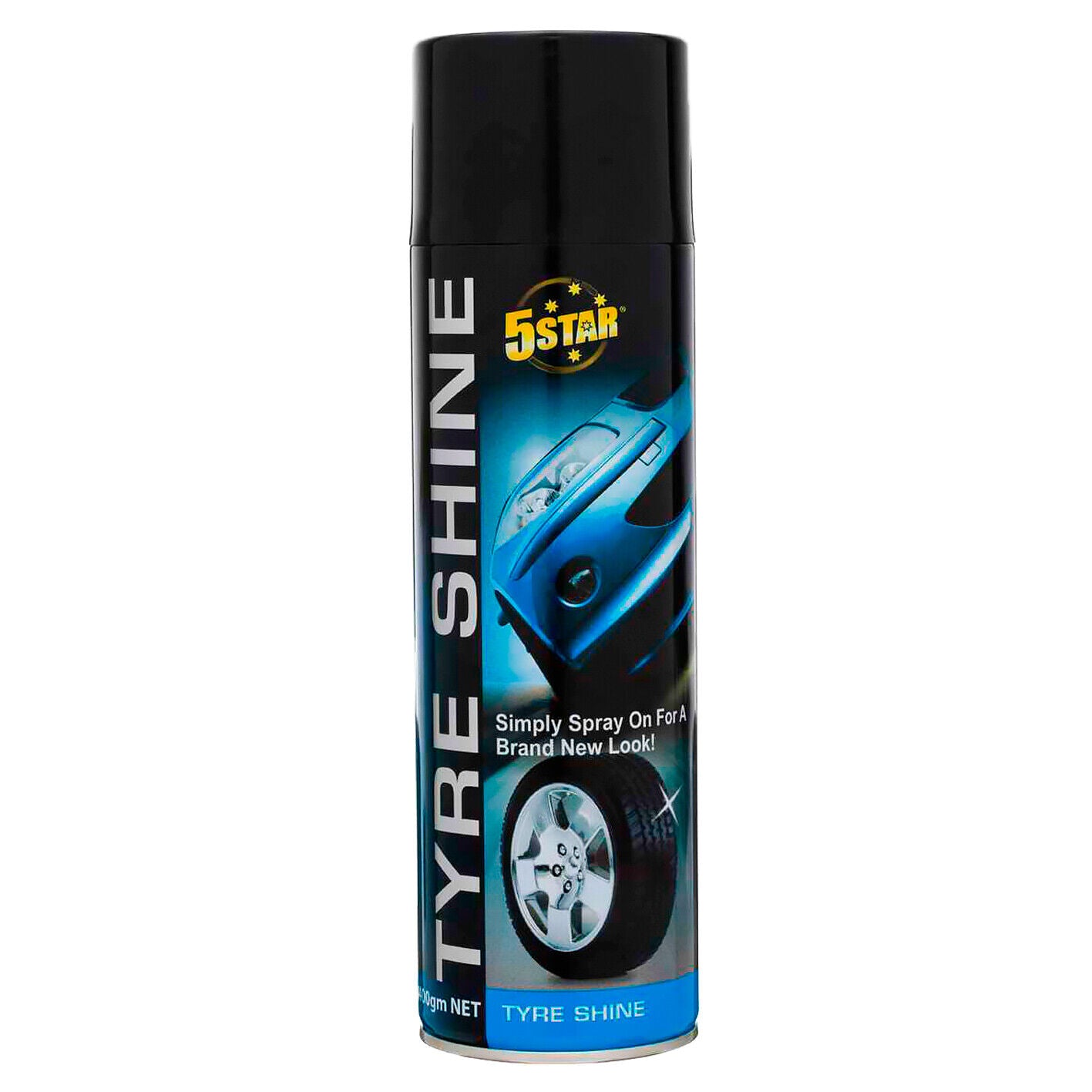 Tyre Shine Spray 350G Wet Look Car Truck Tyres Gloss 5 Star Mudflaps Black Mats