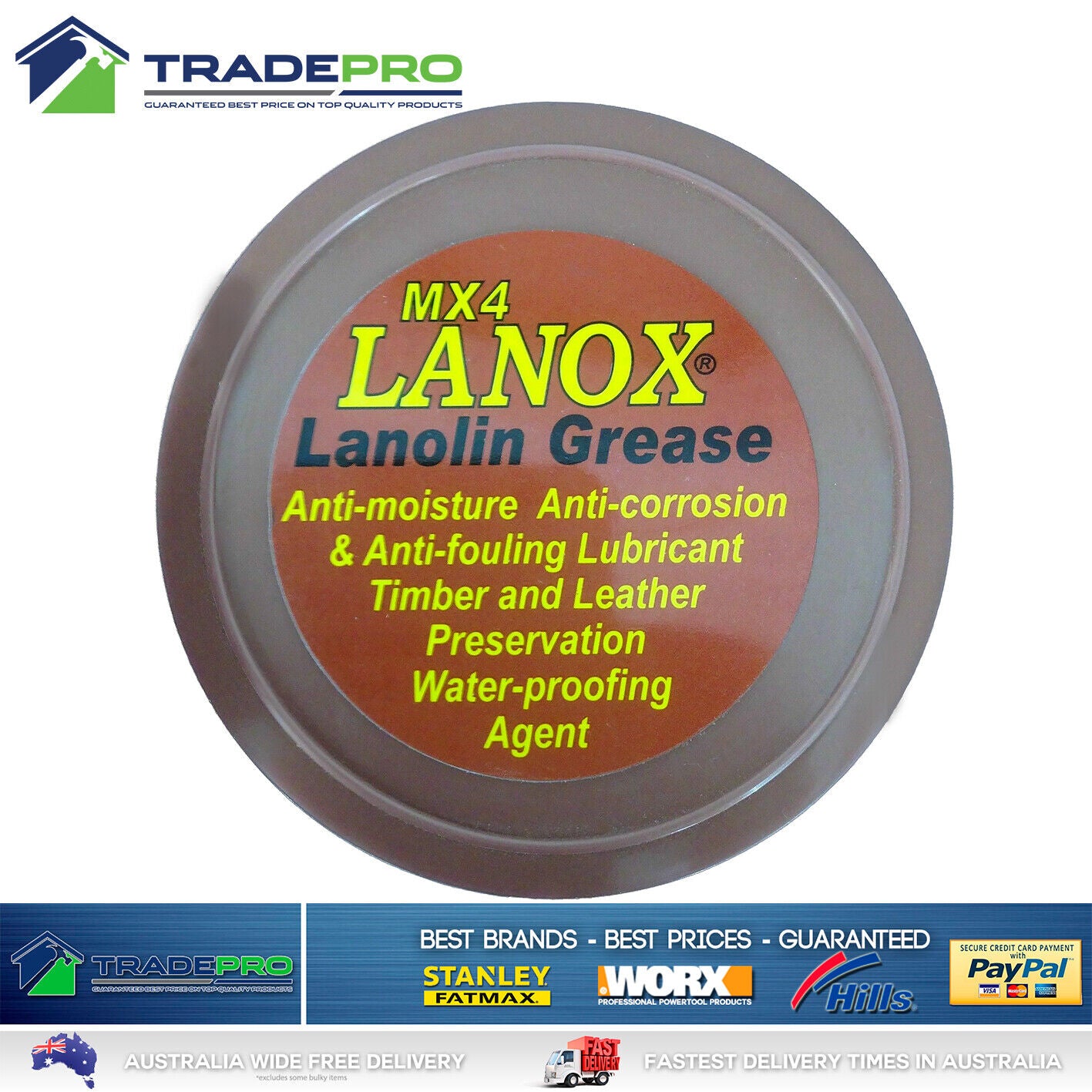 Lanox MX4 Lanolin Grease 500g Metal Timber Leather PRO Anti Moisture & Corrosion