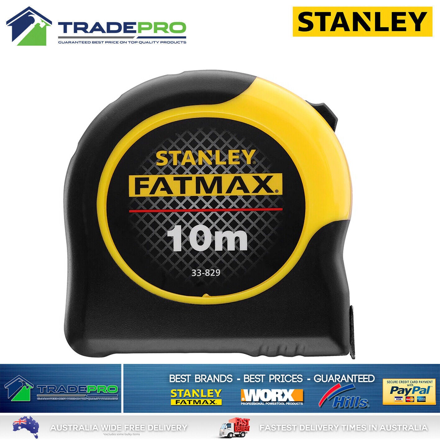 Stanley Fatmax 10m Metric Tape Measure NEW MODEL Measuring Fat Max 10Mtr Metre